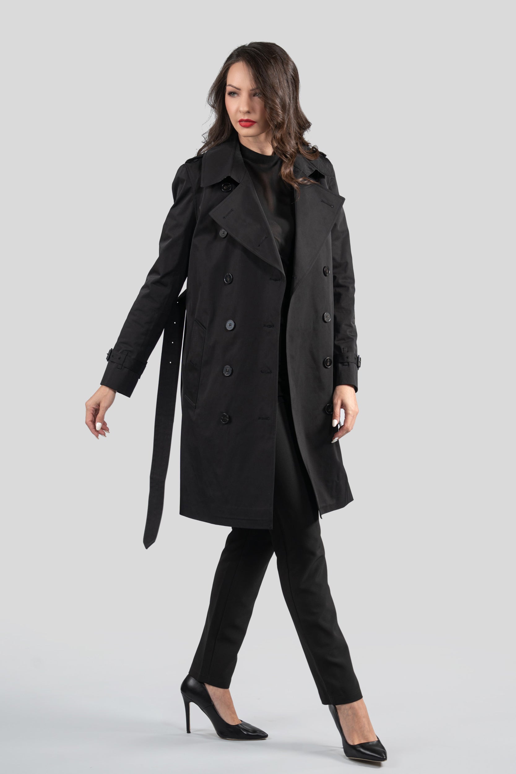 Black Trench Coat 23C093