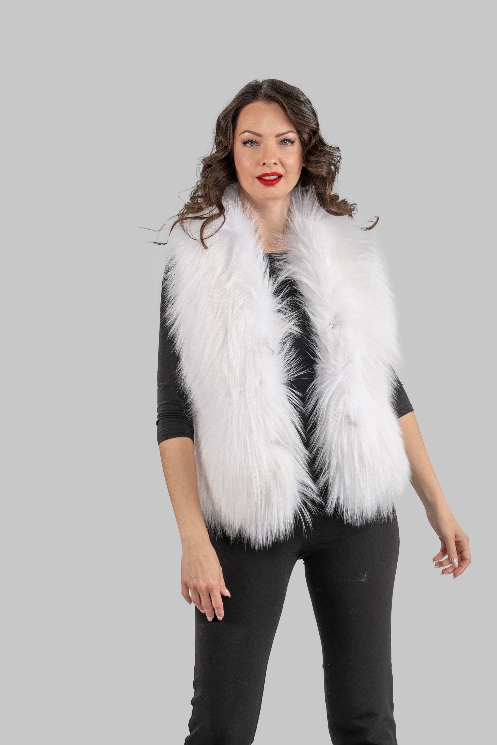 Arctic Marble Fox Fur Vest ML170