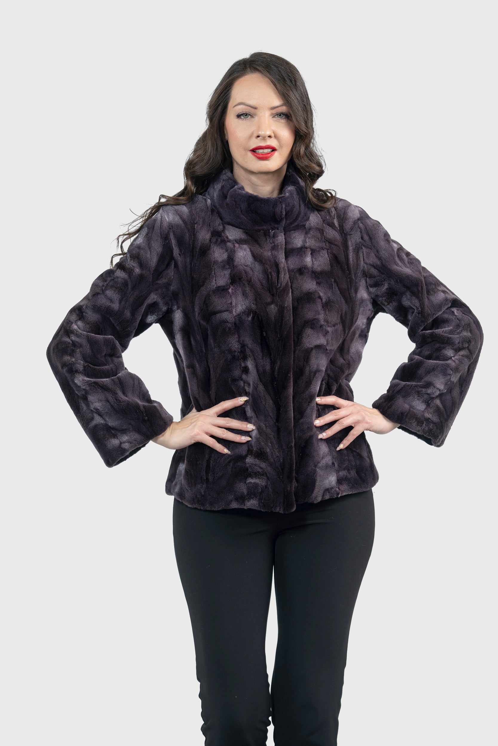 Purple Mink Pieced Jacket 13C528