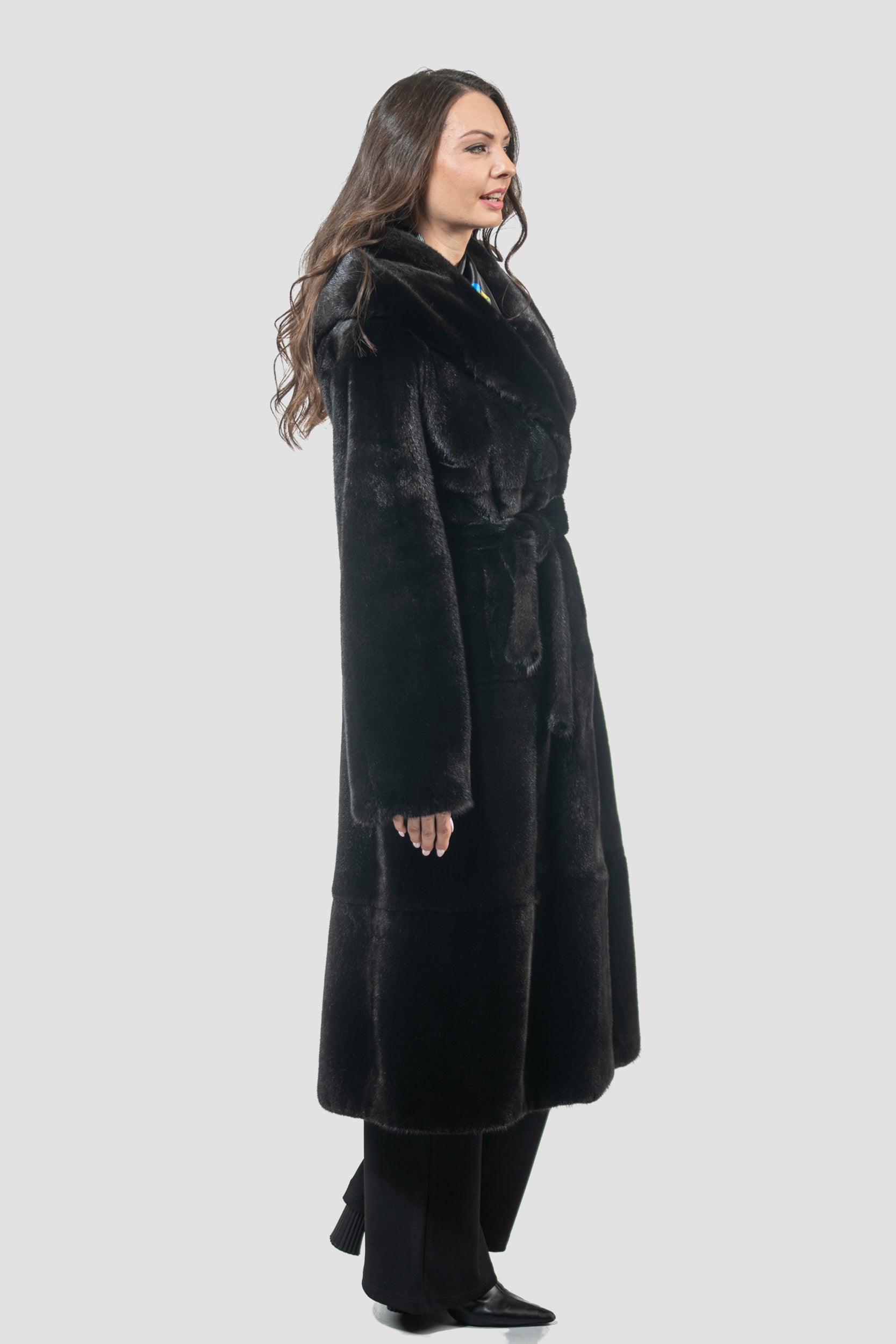 Blackgalama Mink Coat With Attached Hood S/S13C978H