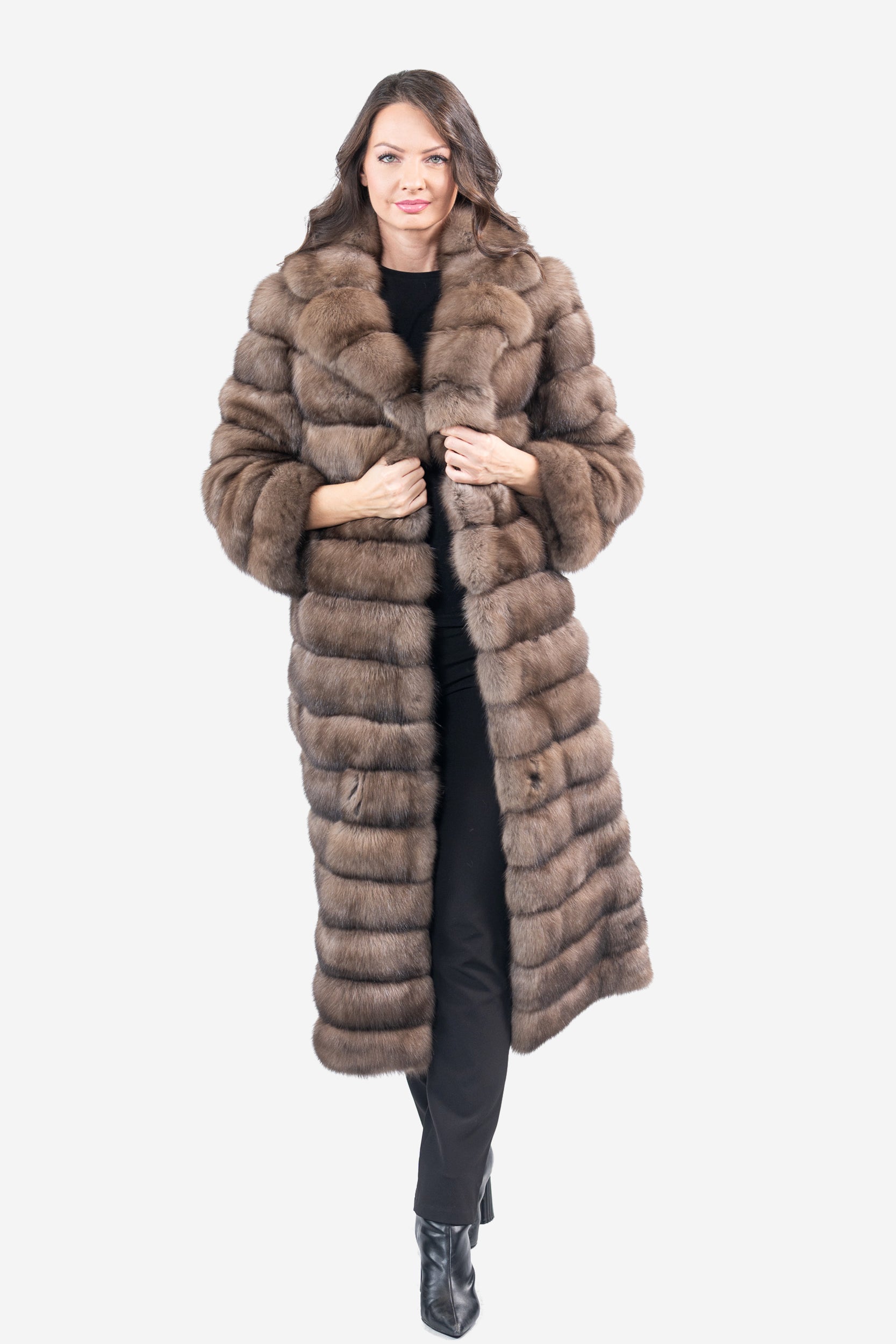 Platino Russian Sable Coat with Shawl Collar P/K13C530gC17