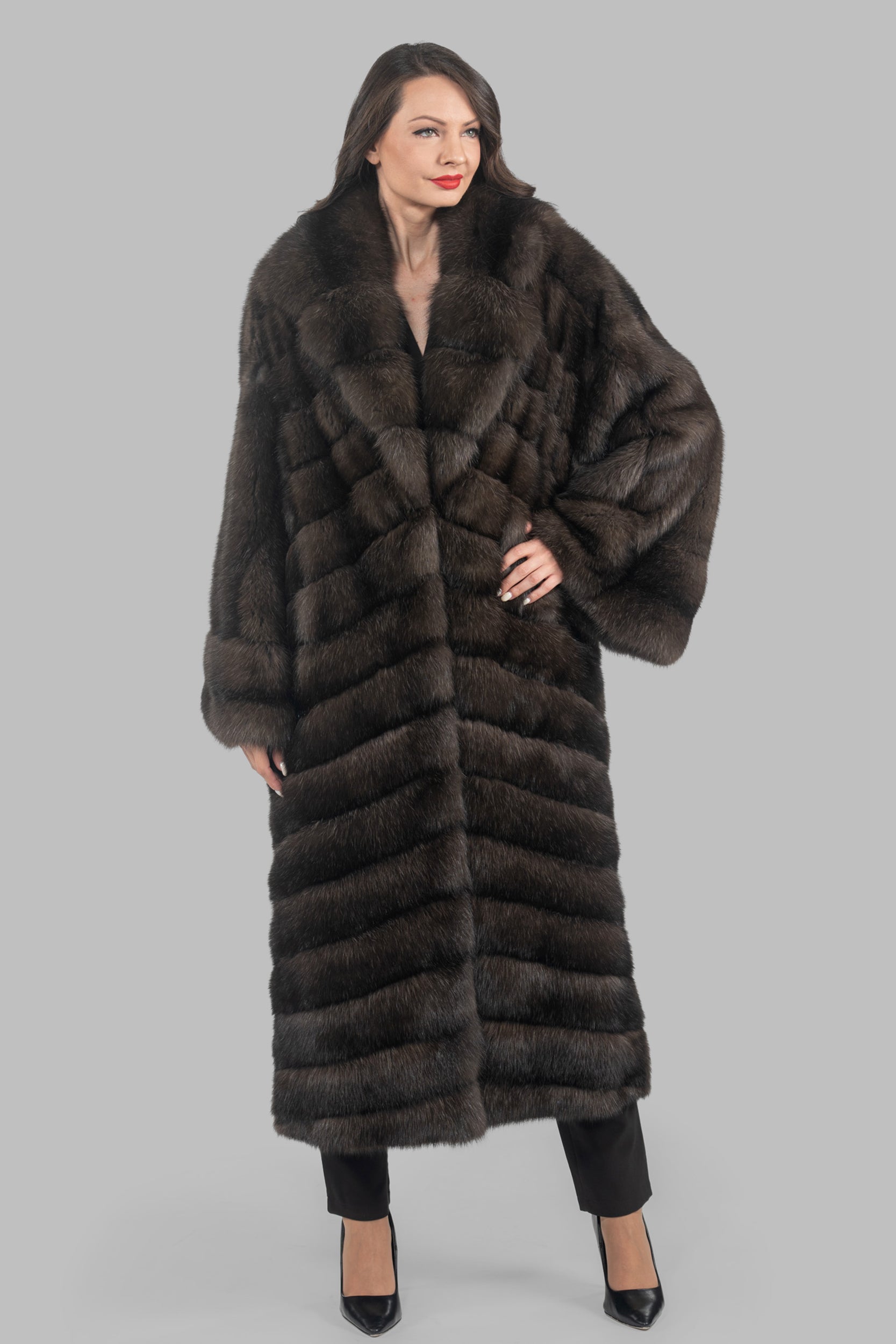 Dark Russian Sable Coat with Let Out Sleeves A/KI1793
