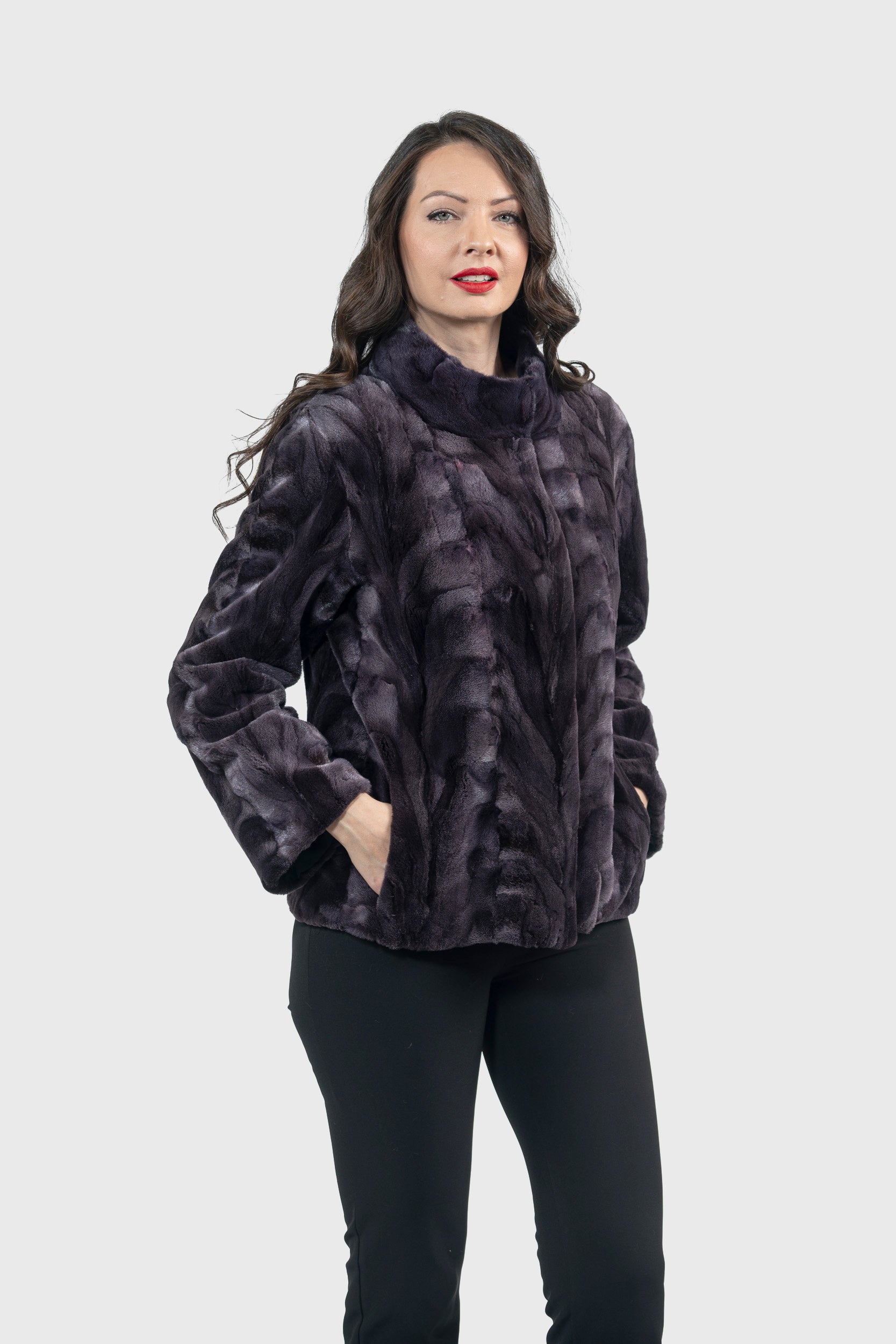 Purple Mink Pieced Jacket 13C528