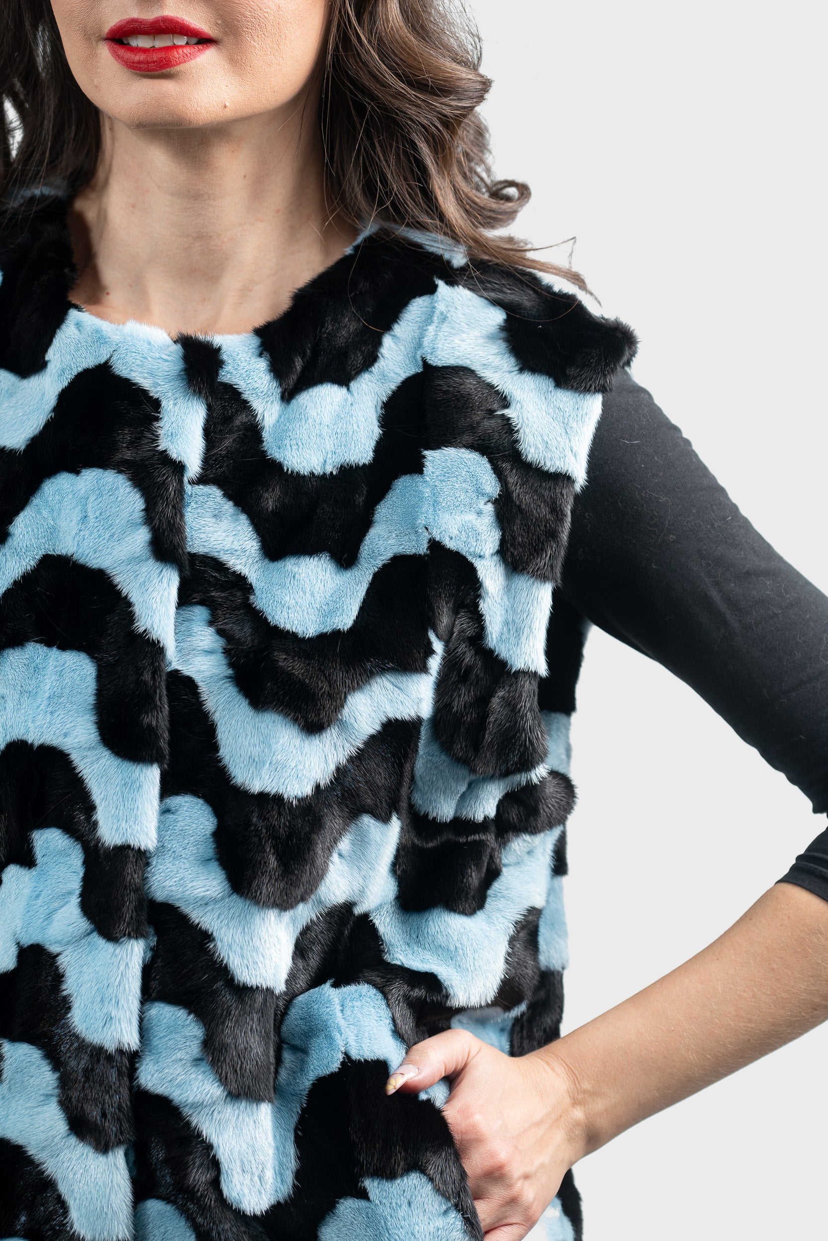 Blue Mink Pieced Vest 13C519