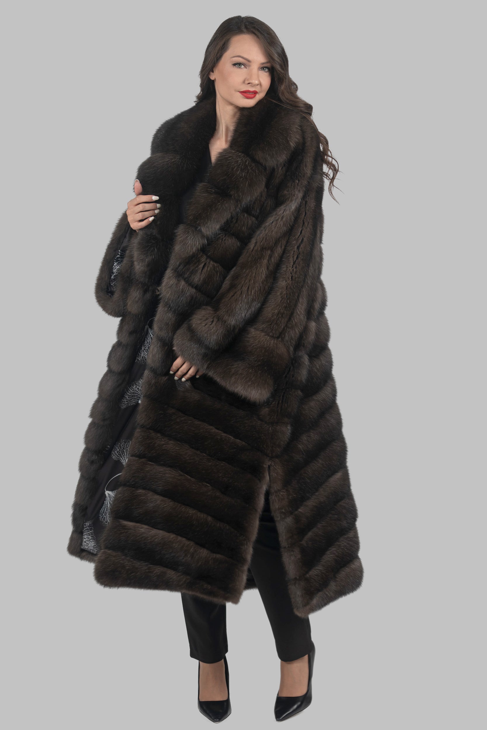 Dark Russian Sable Coat with Let Out Sleeves A/KI1793