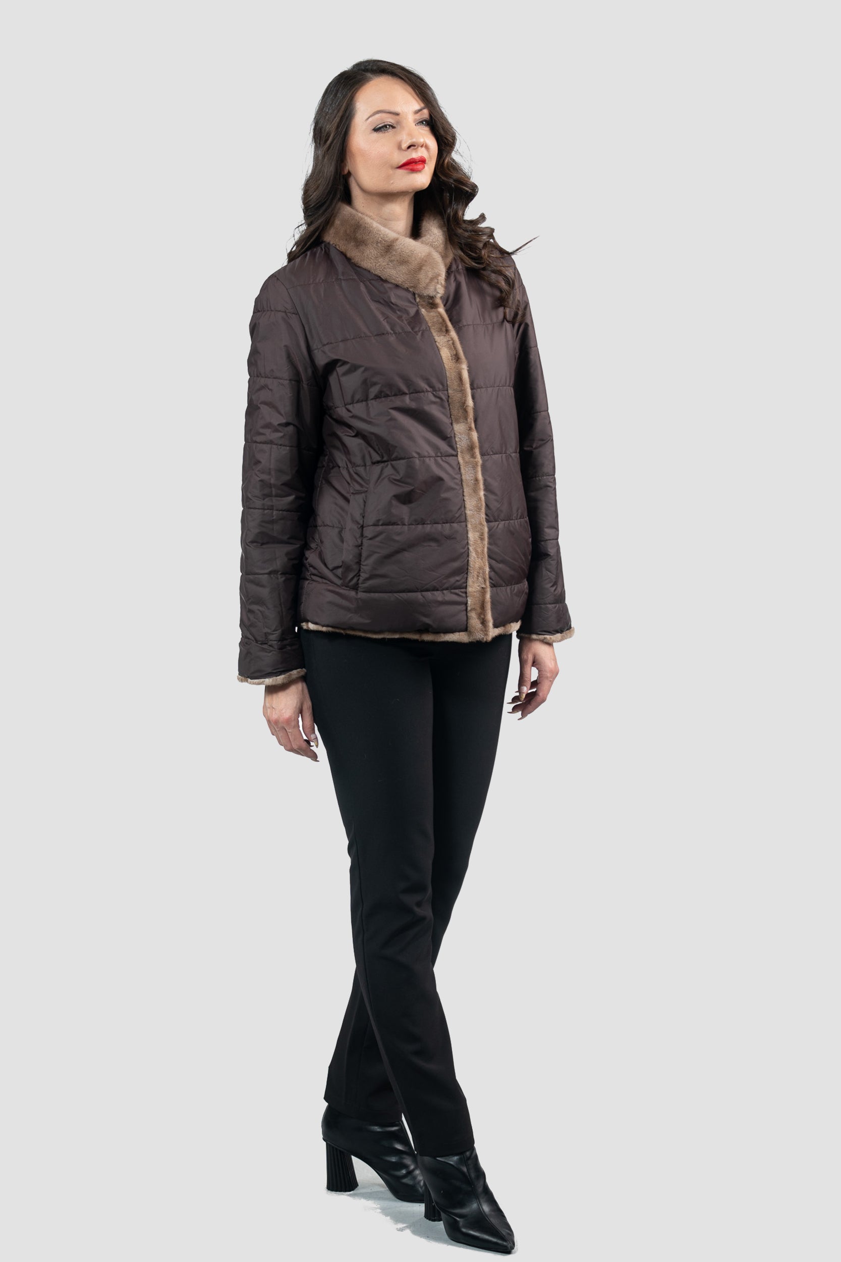 Reversible Pastel Mink Pieced Jacket 13C528