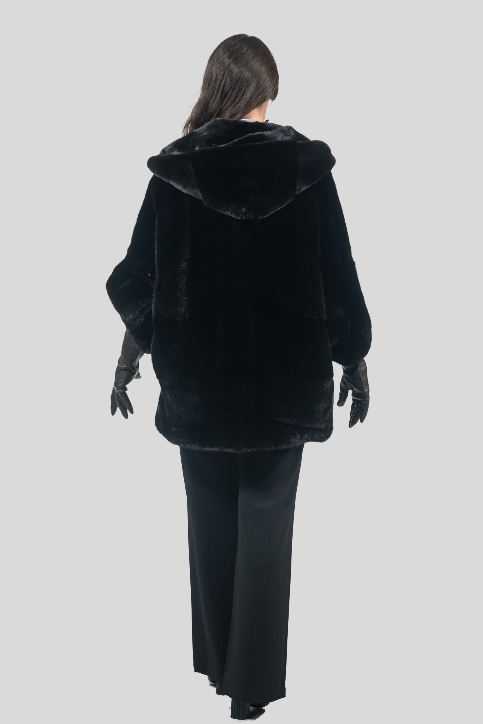 Blackglama Mink Hooded Cape Ρ/Κ13C949H