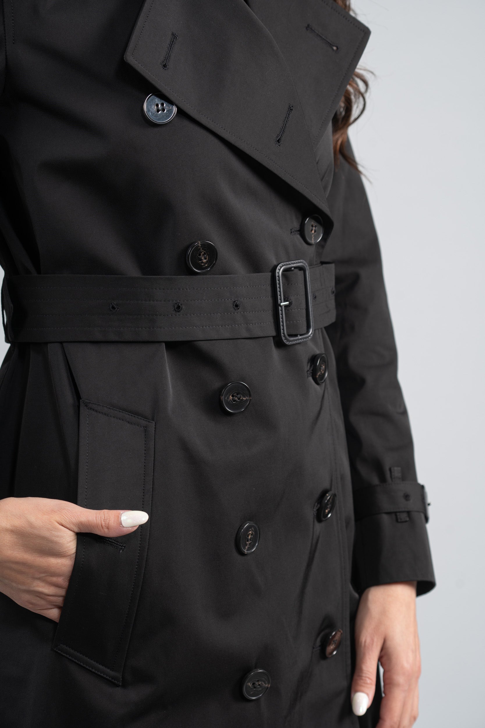 Black Trench Coat 23C093