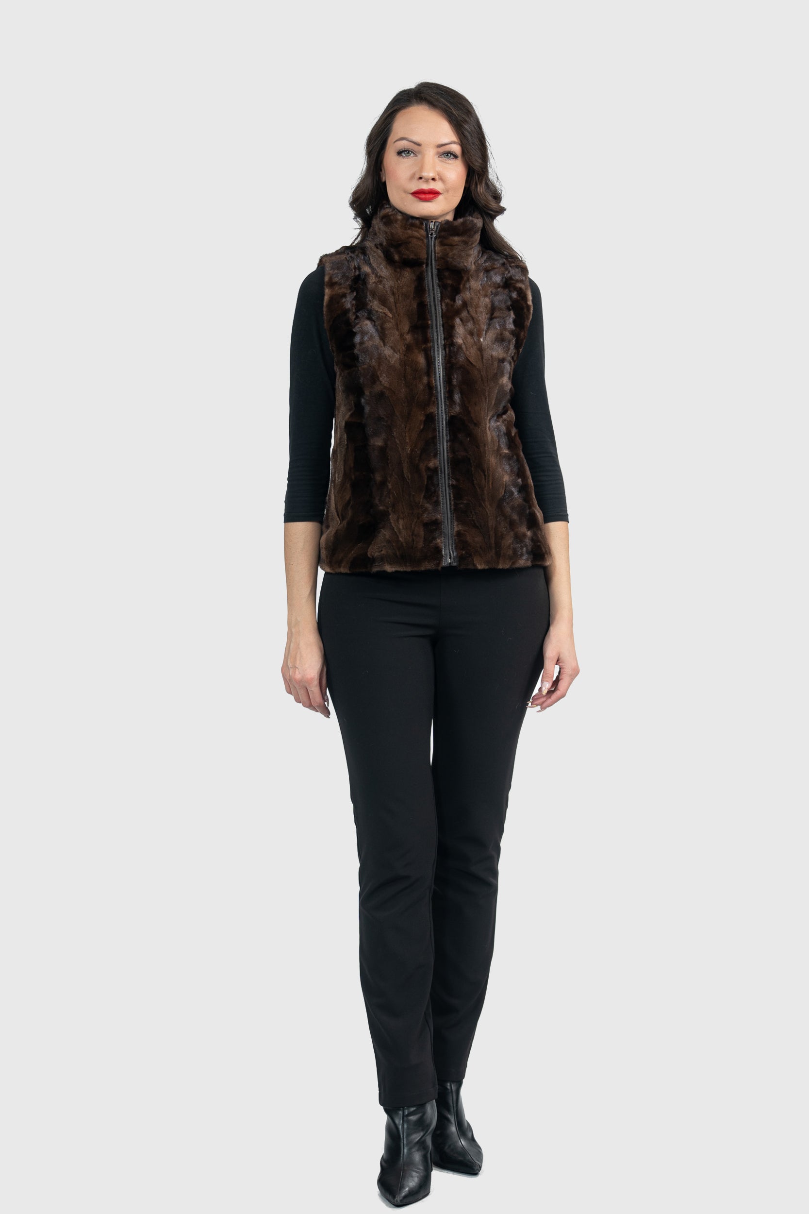 Demi-Brown Mink Pieced Vest 20C21