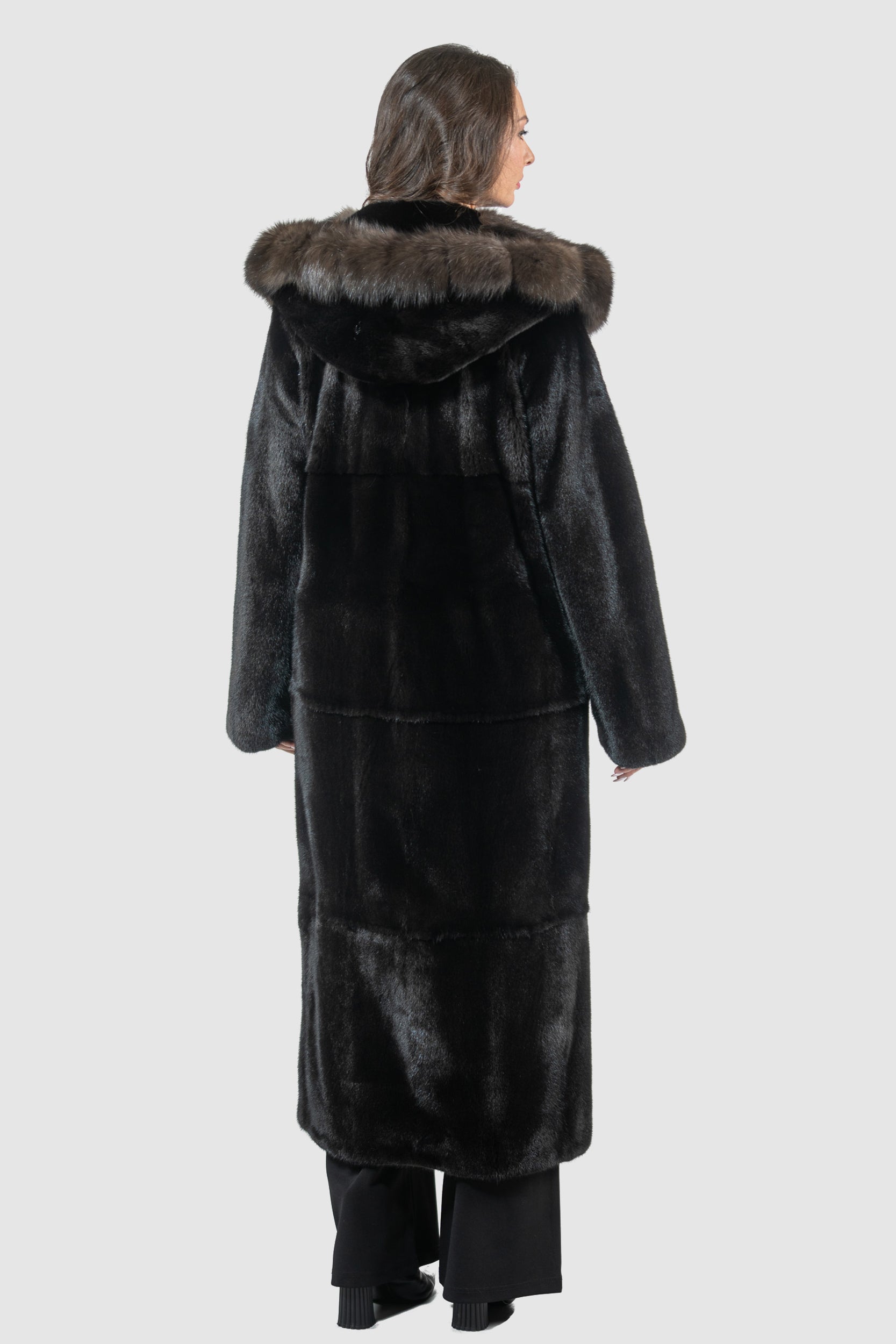 Blackgalama Mink Coat with Russian Sable Hood S/S13C540