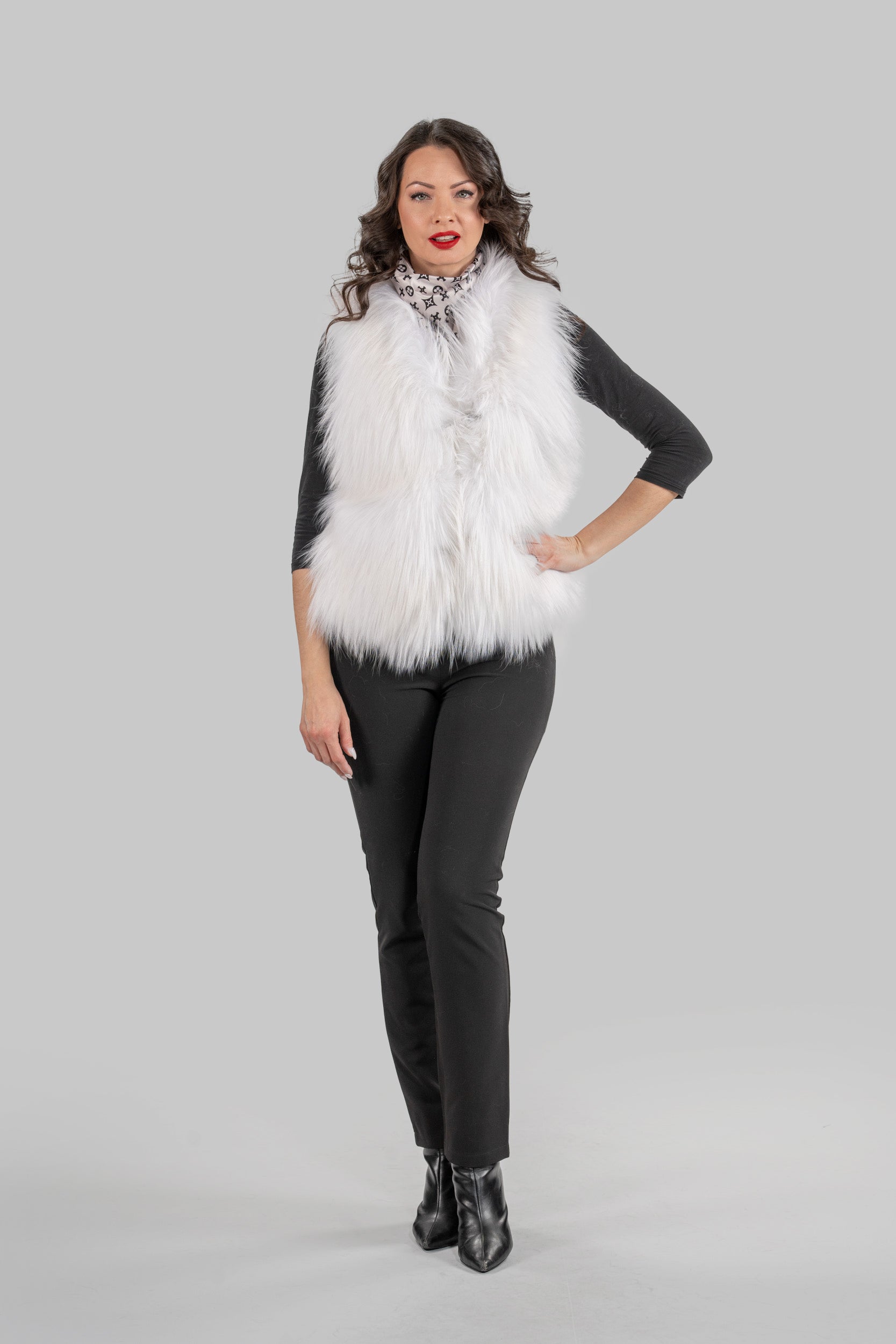 Arctic Marble Fox Fur Vest ML170