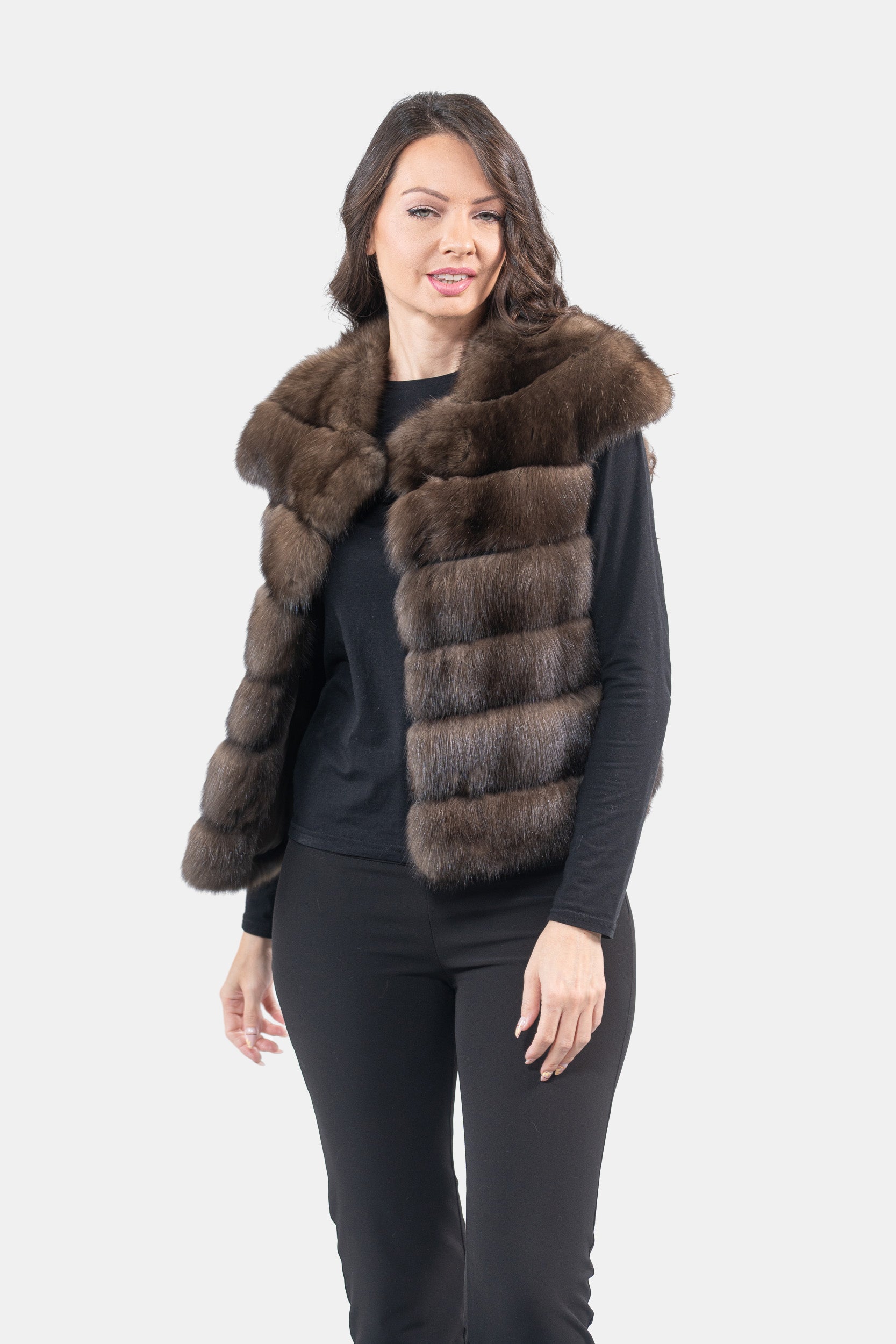 Dark Russian Sable Short Vest P/K13C529