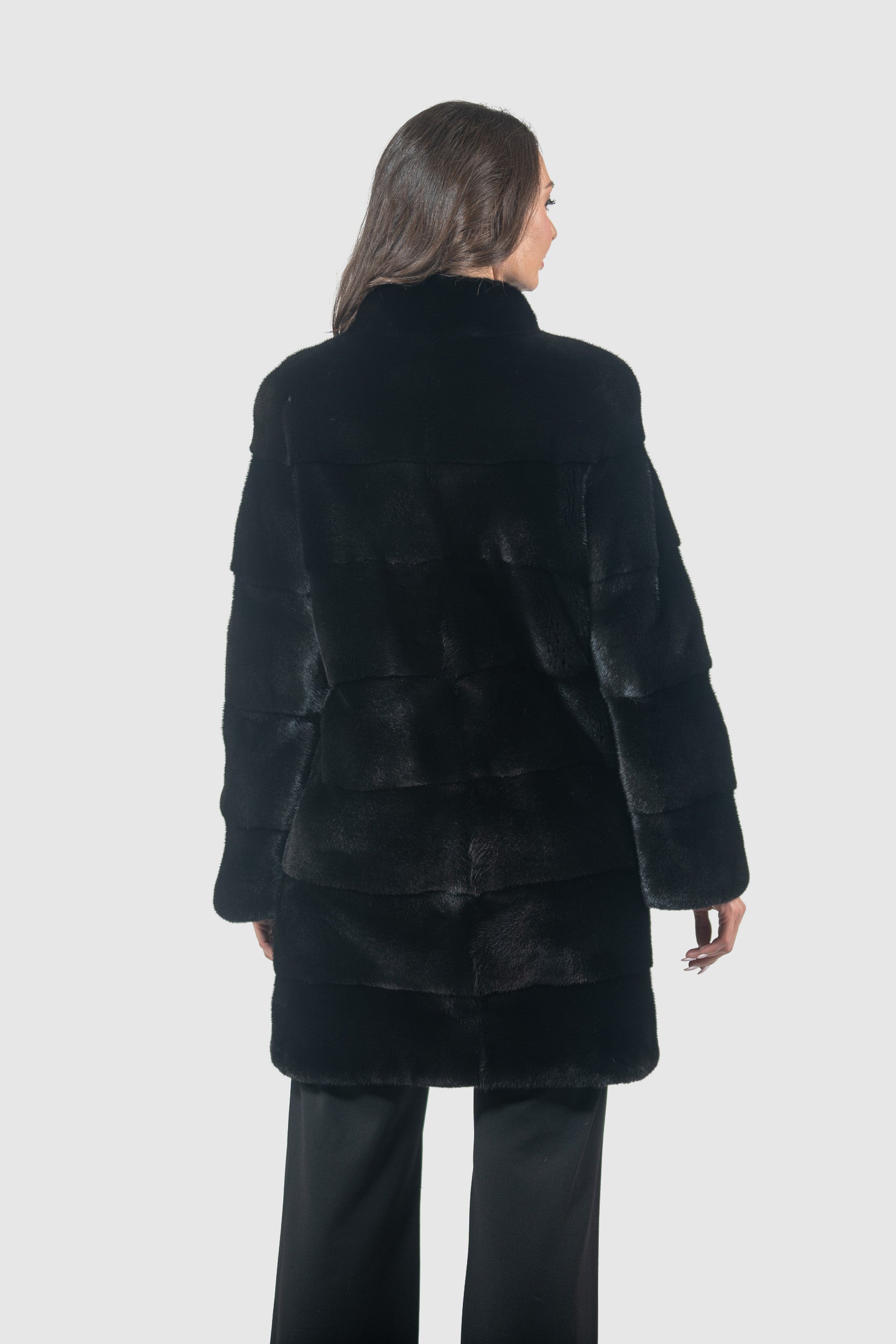 Blackglama Mink Half Coat With Stand Collar PK13C530