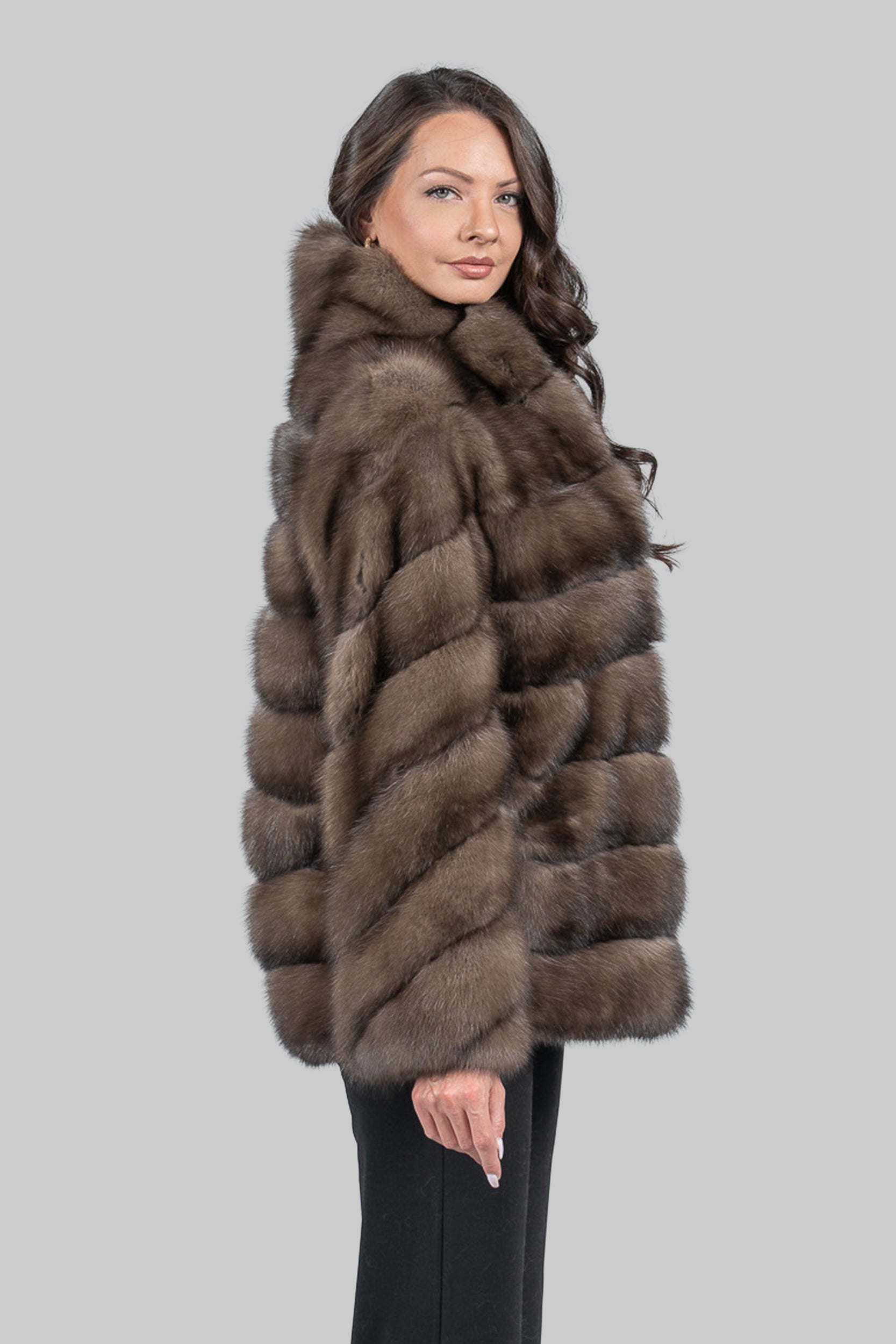 Platino Sable Jacket with Smoking Collar P/K13C528G8003