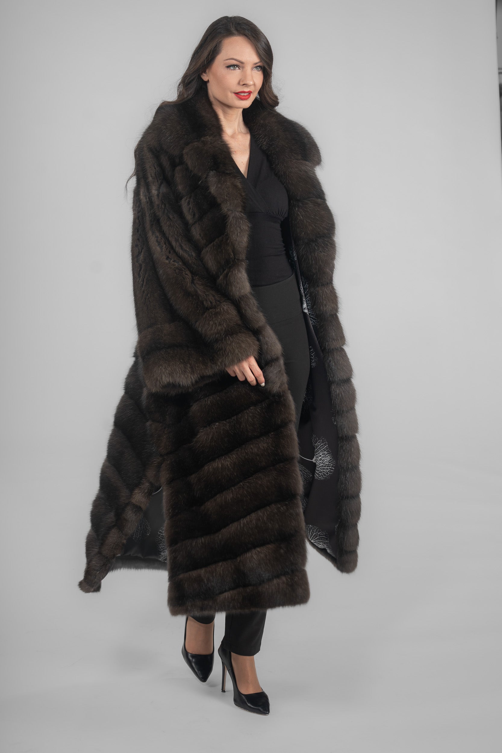 Dark Russian Sable Coat with Let Out Sleeves A/KI1793