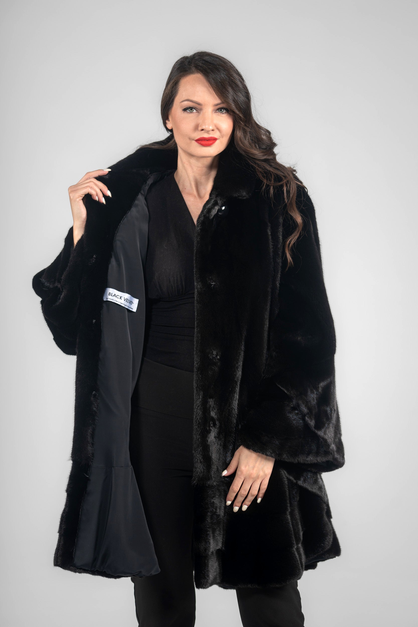 Black Mink Half Coat L/O2550