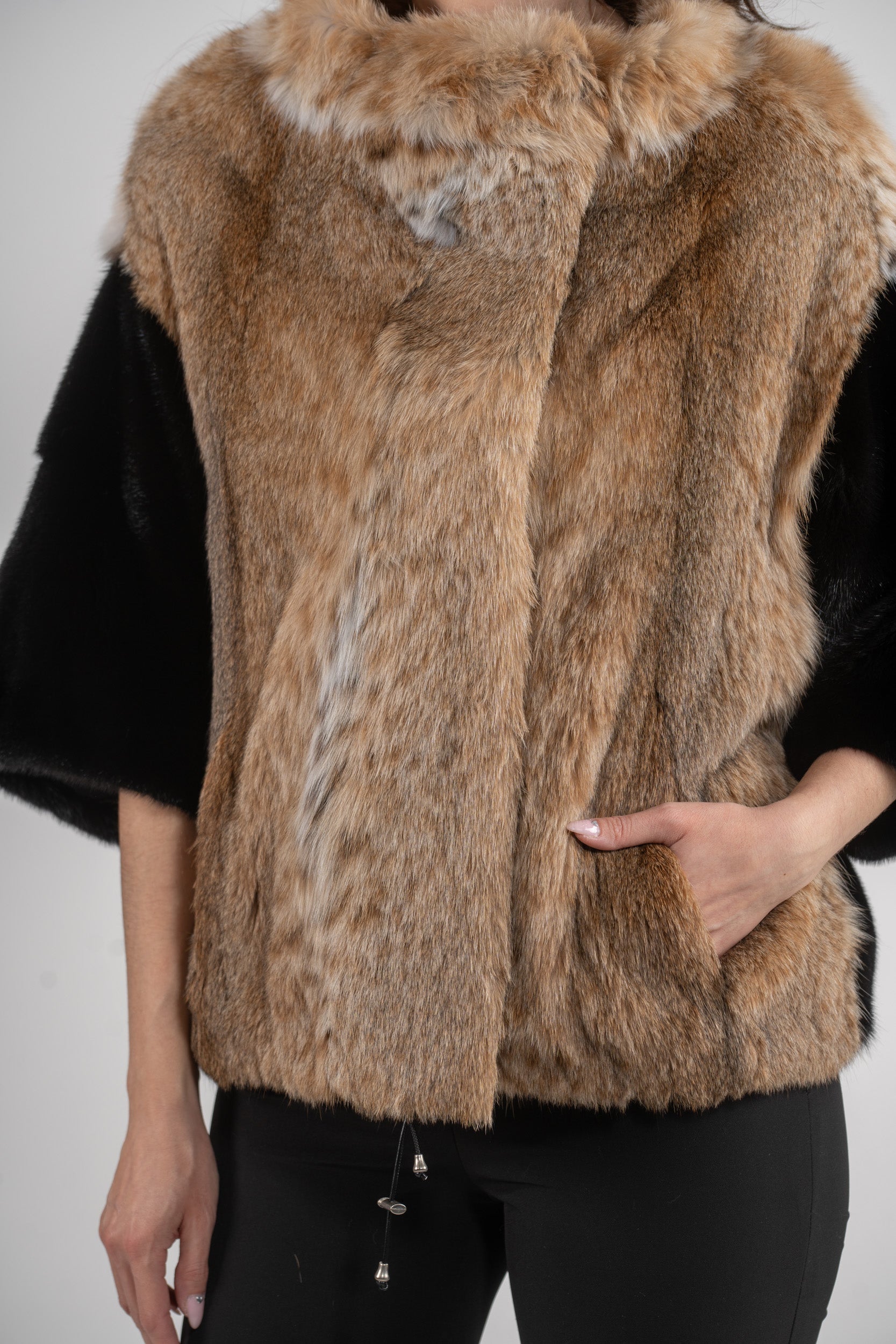 Bobcat Jacket with Mink Trim L/O13C139