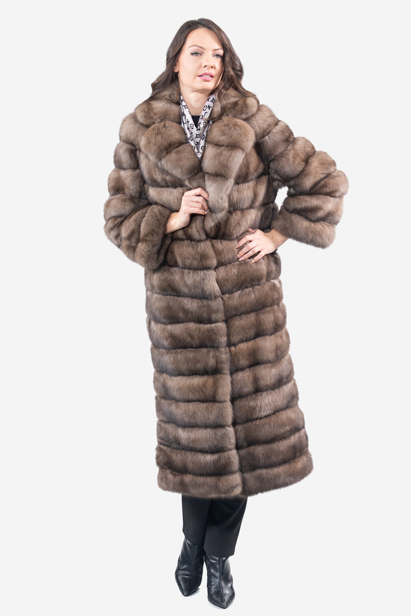 Platino Russian Sable Coat with Shawl Collar P/K13C530gC17