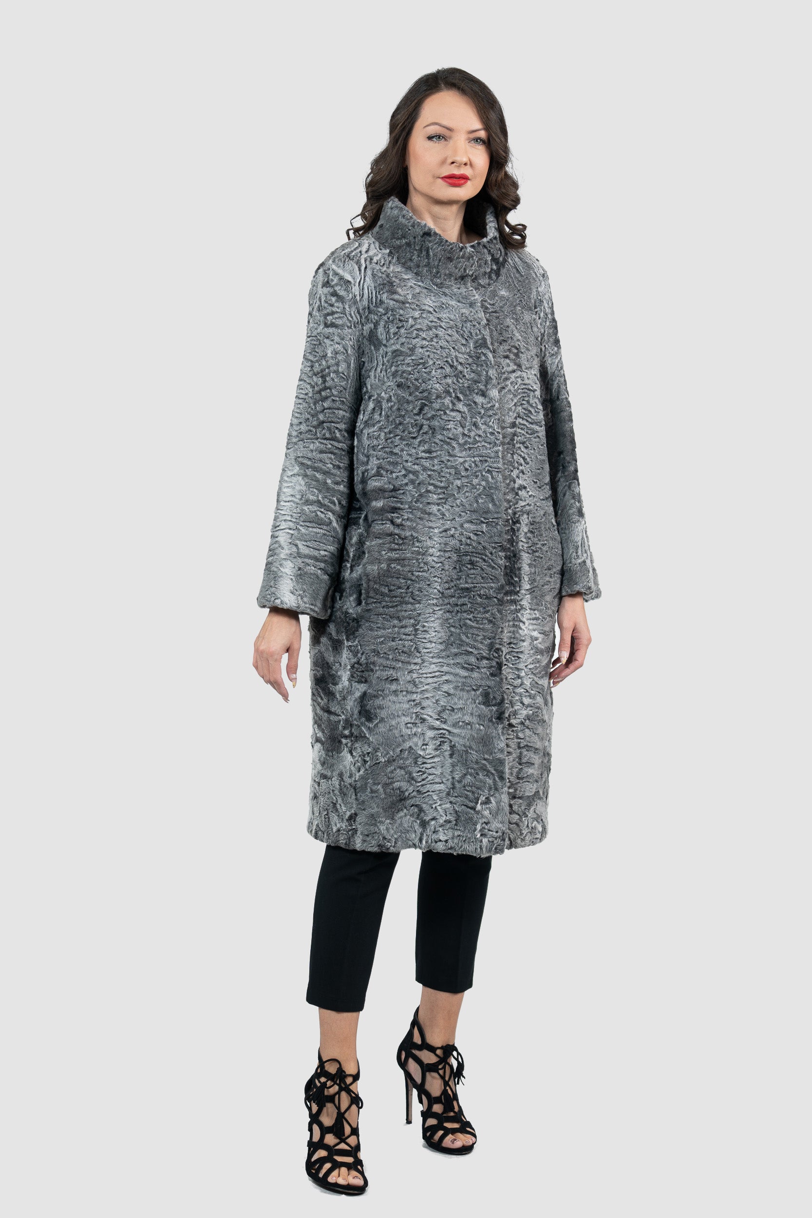 Grey Swakara Half Coat S/S13C530
