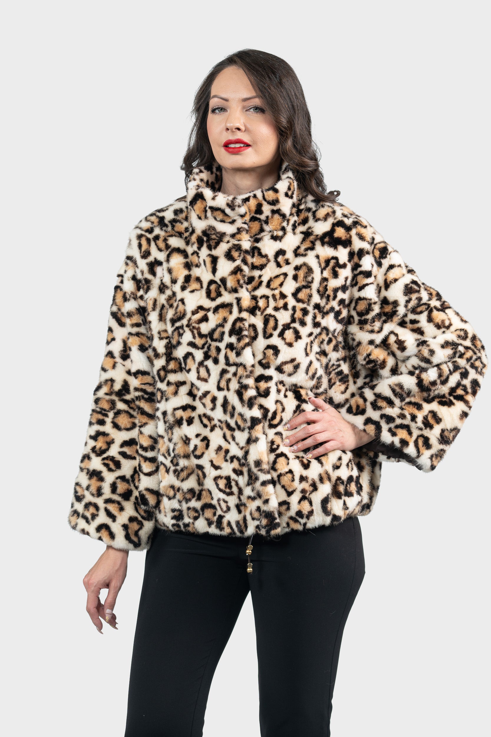 Leopard Mink Pieced Jacket 13C138