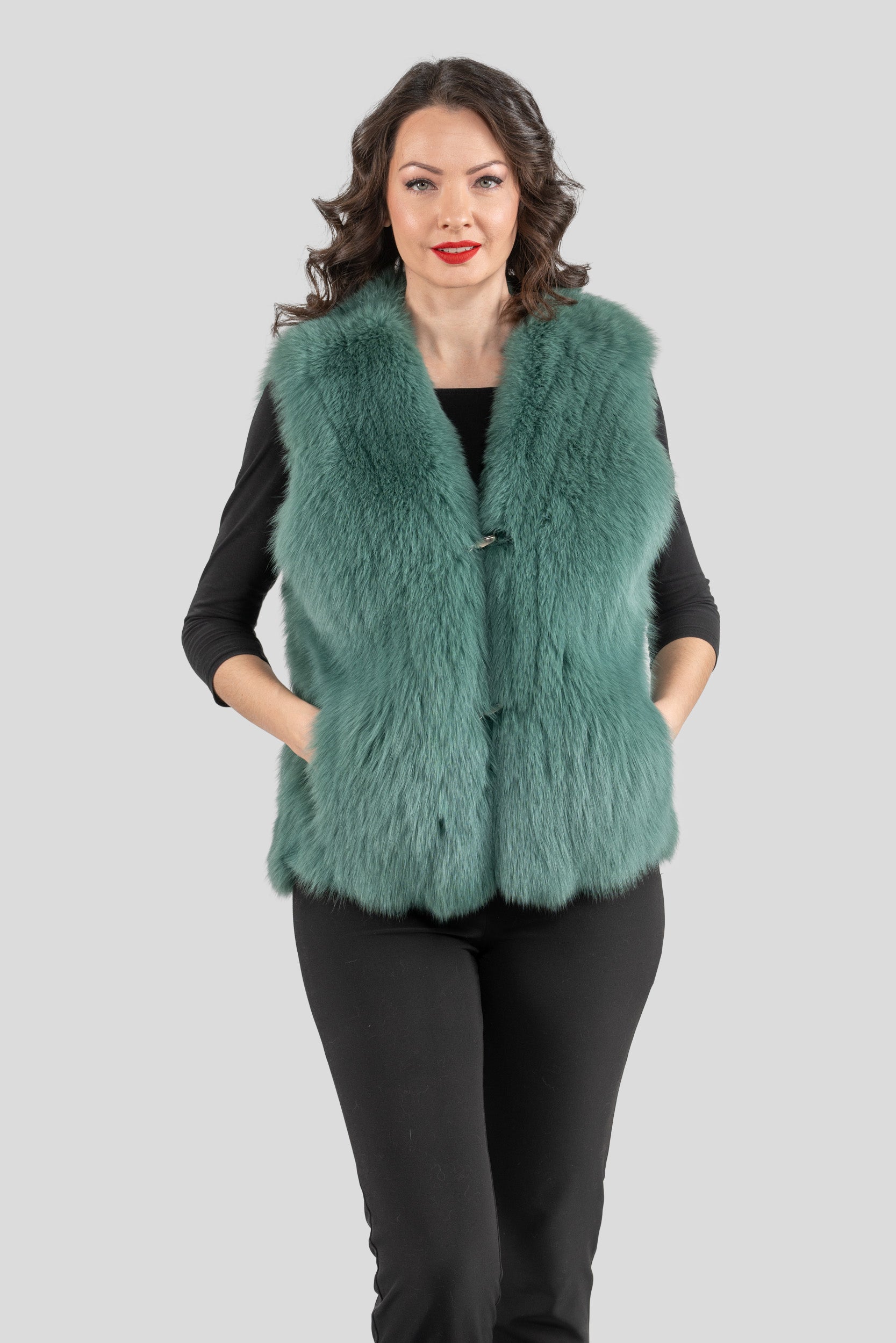 Blue Frost Fox Fur Vest ML170