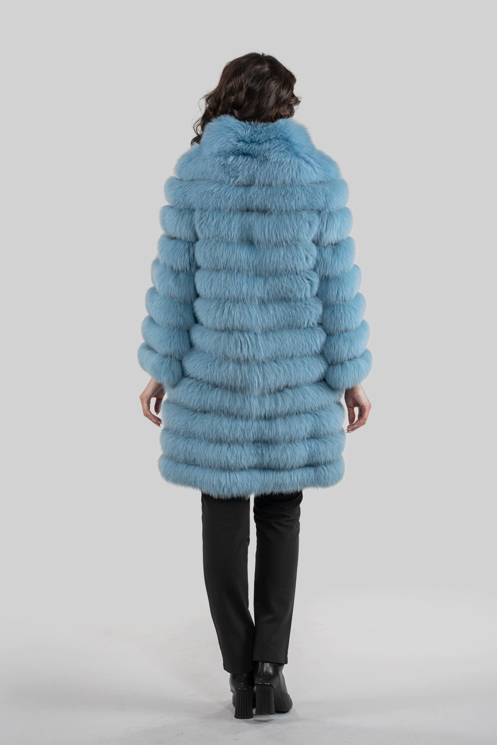 Blue Sky Full-Length Fox Fur Coat P/K13C530