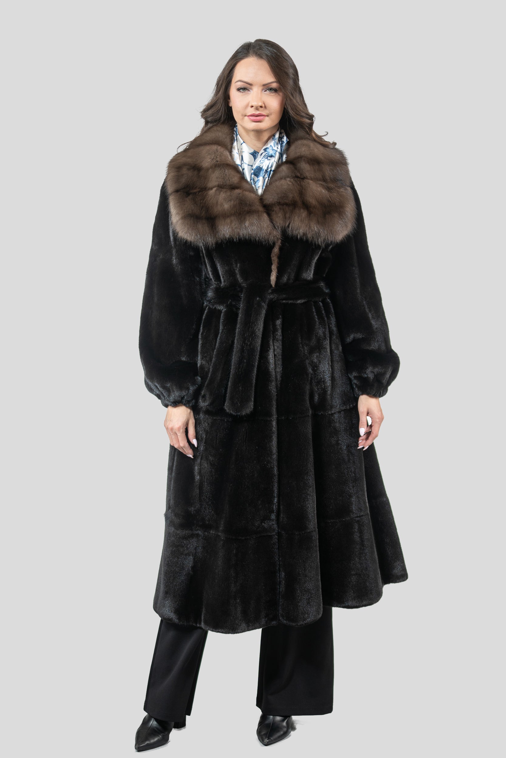 Blackglama Mink Coat with Russian Sable Collar S/S18MPOLINA