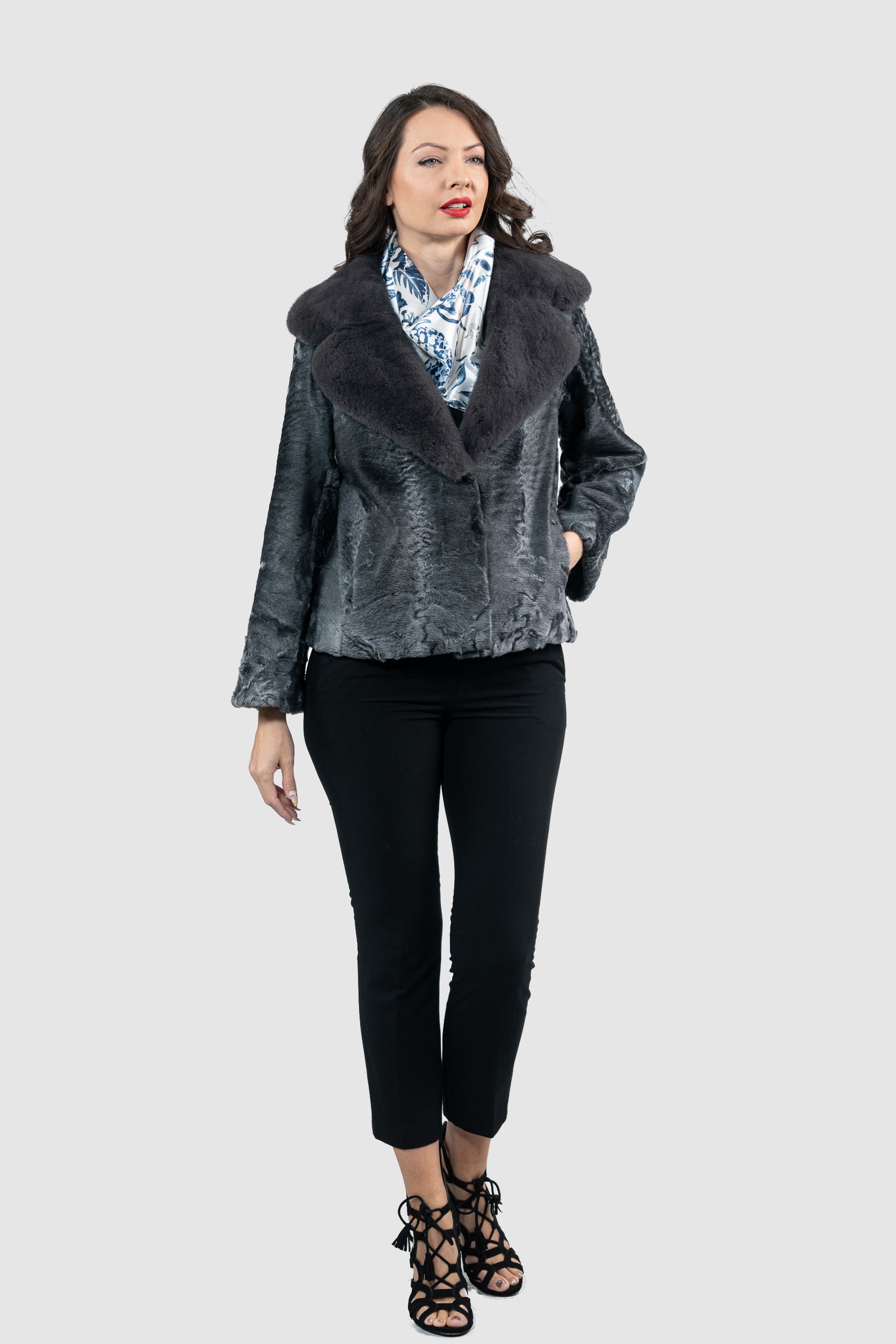 Acciaio Swakara Jacket with Fox Notch Collar S/S13C528s20