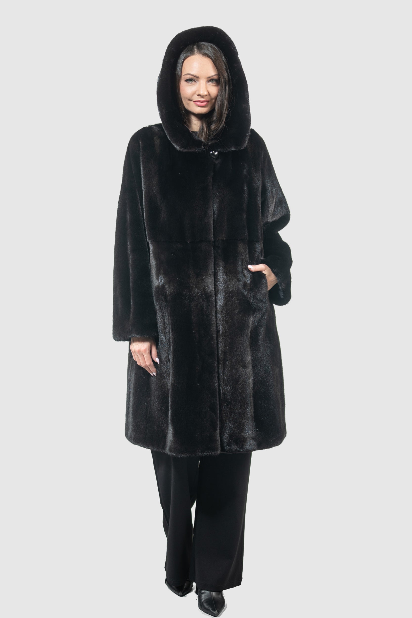 Blackgalama Mink Half Coat With Hood S/S13C551H