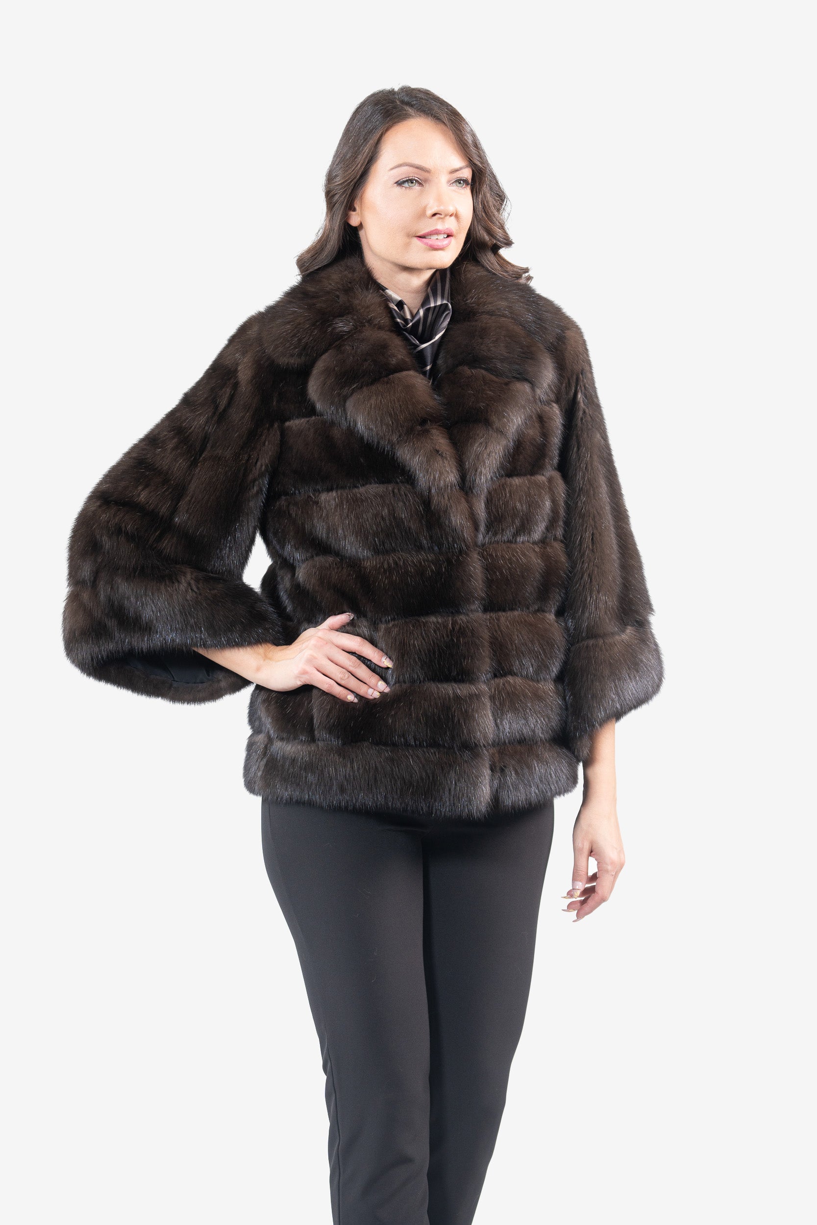 Dark Russian Sable Jacket with Notch Color and Let Out Sleeves P/K13c530s20V30