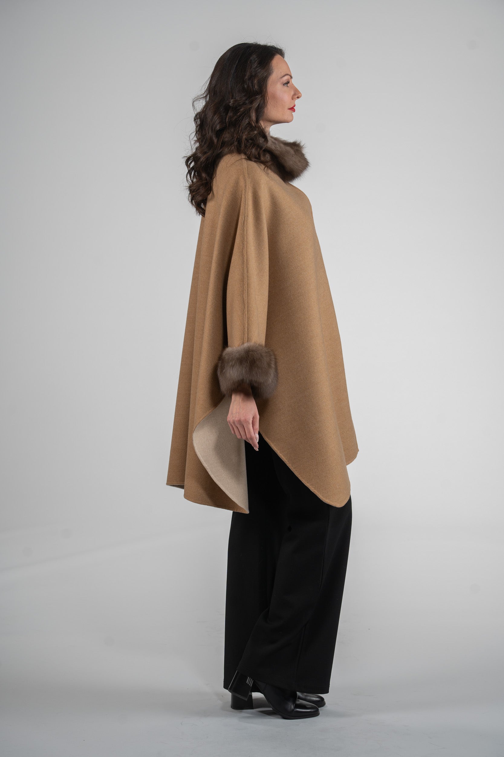 Beige Cashmere Cape with Russian Sable Trim 2005