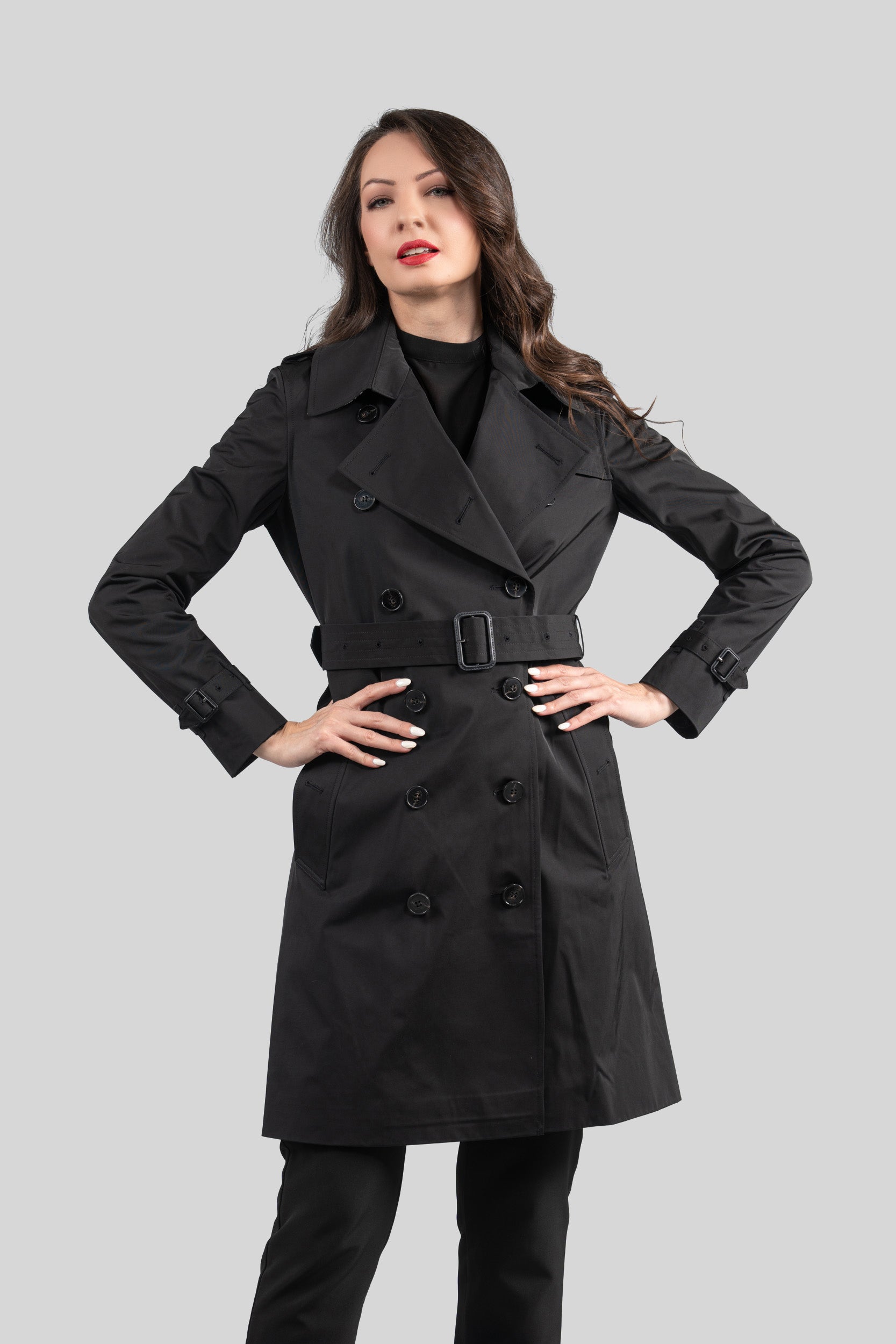 Black Trench Coat 23C093