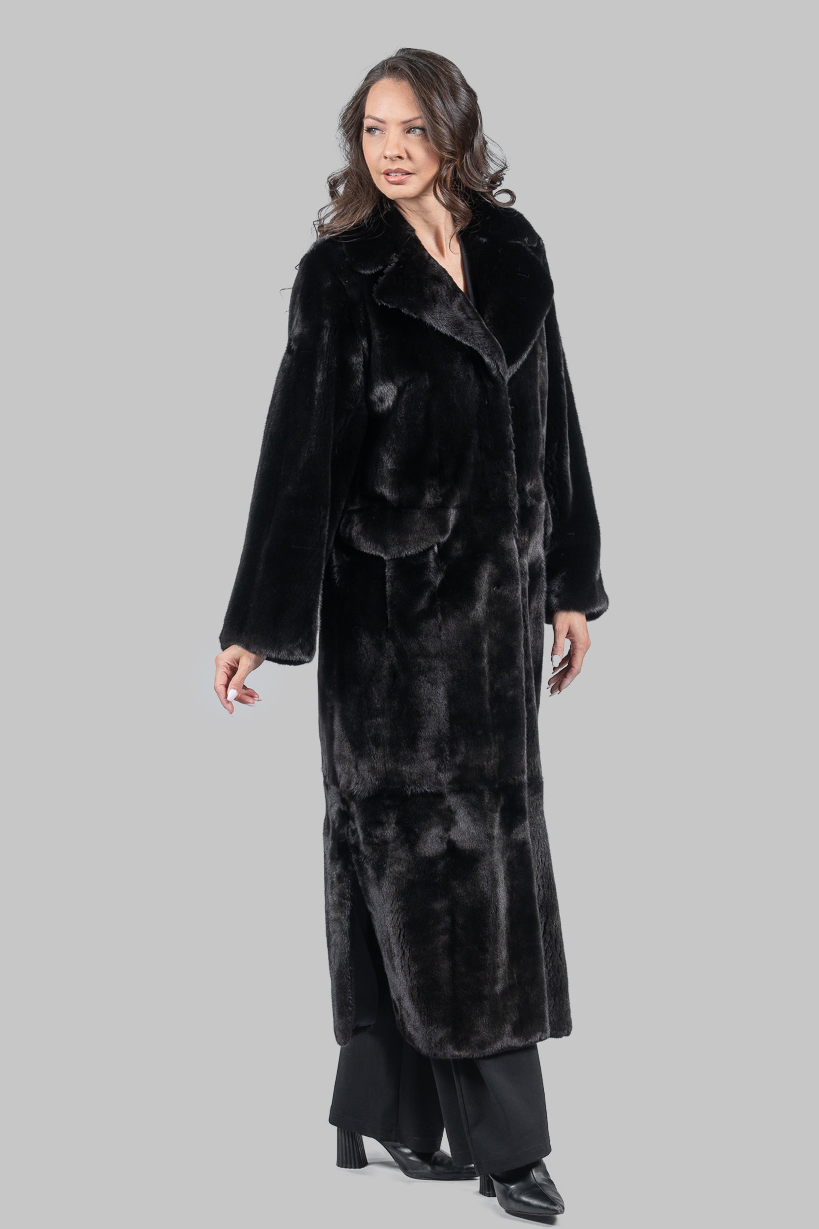 Blackglama Mink Coat with Notch Collar S/S13C530G034