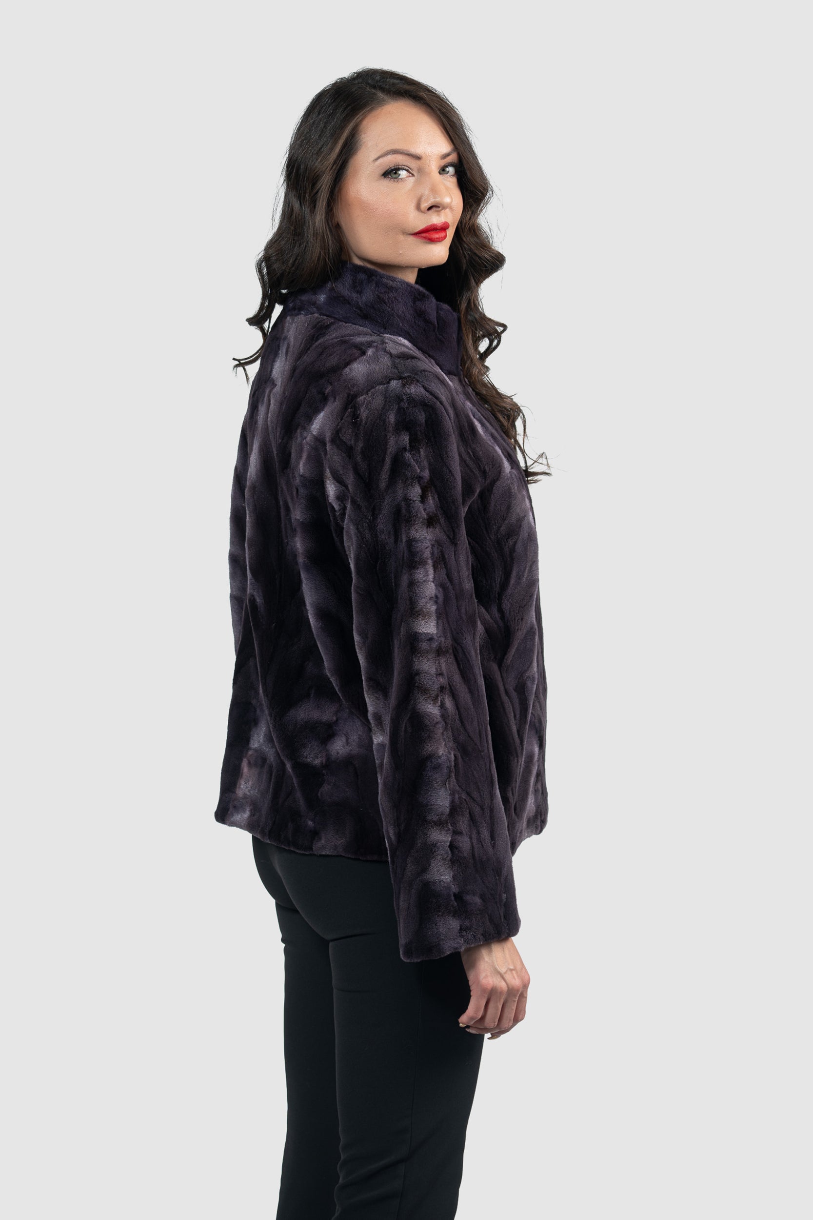 Purple Mink Pieced Jacket 13C528