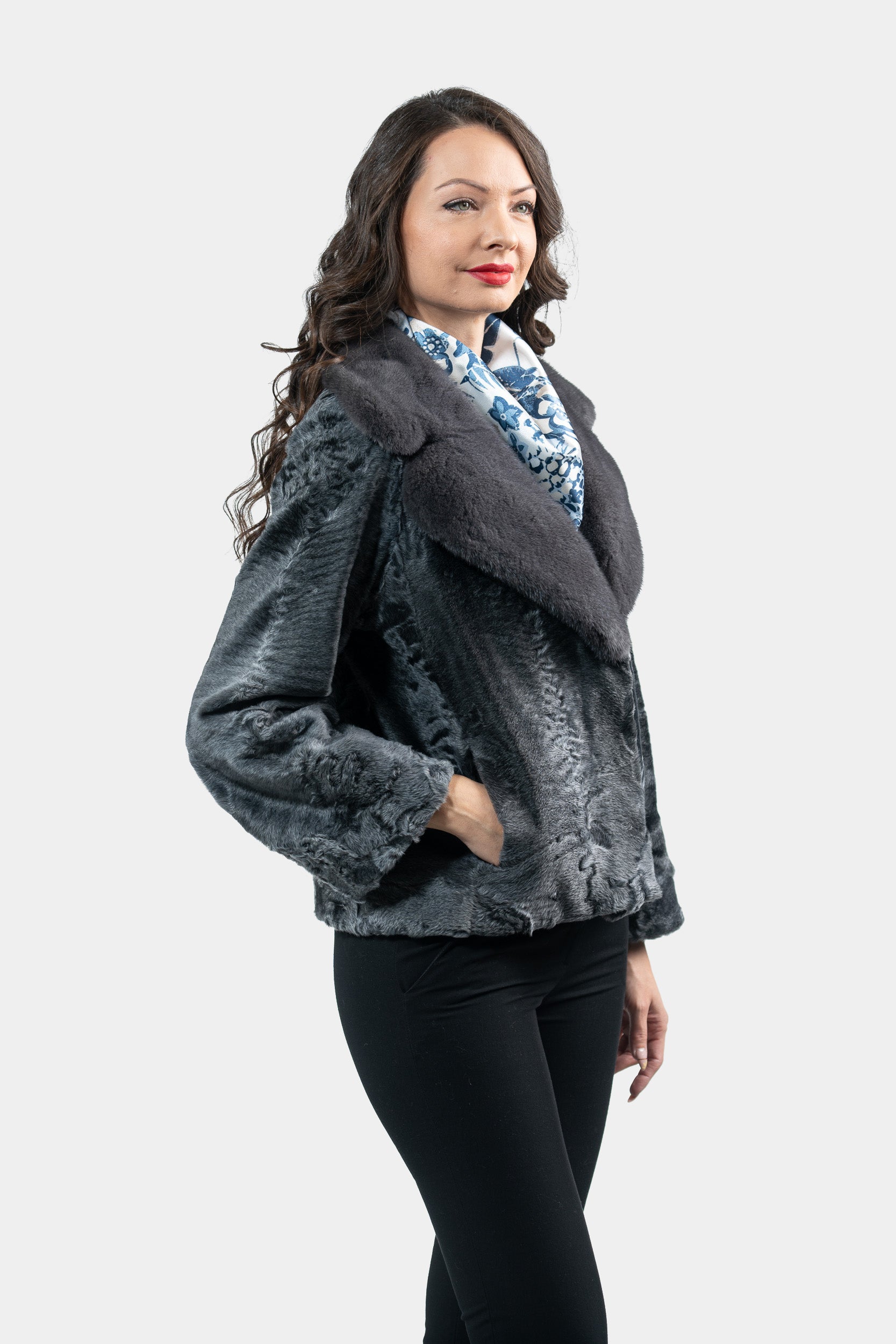 Acciaio Swakara Jacket with Fox Notch Collar S/S13C528s20