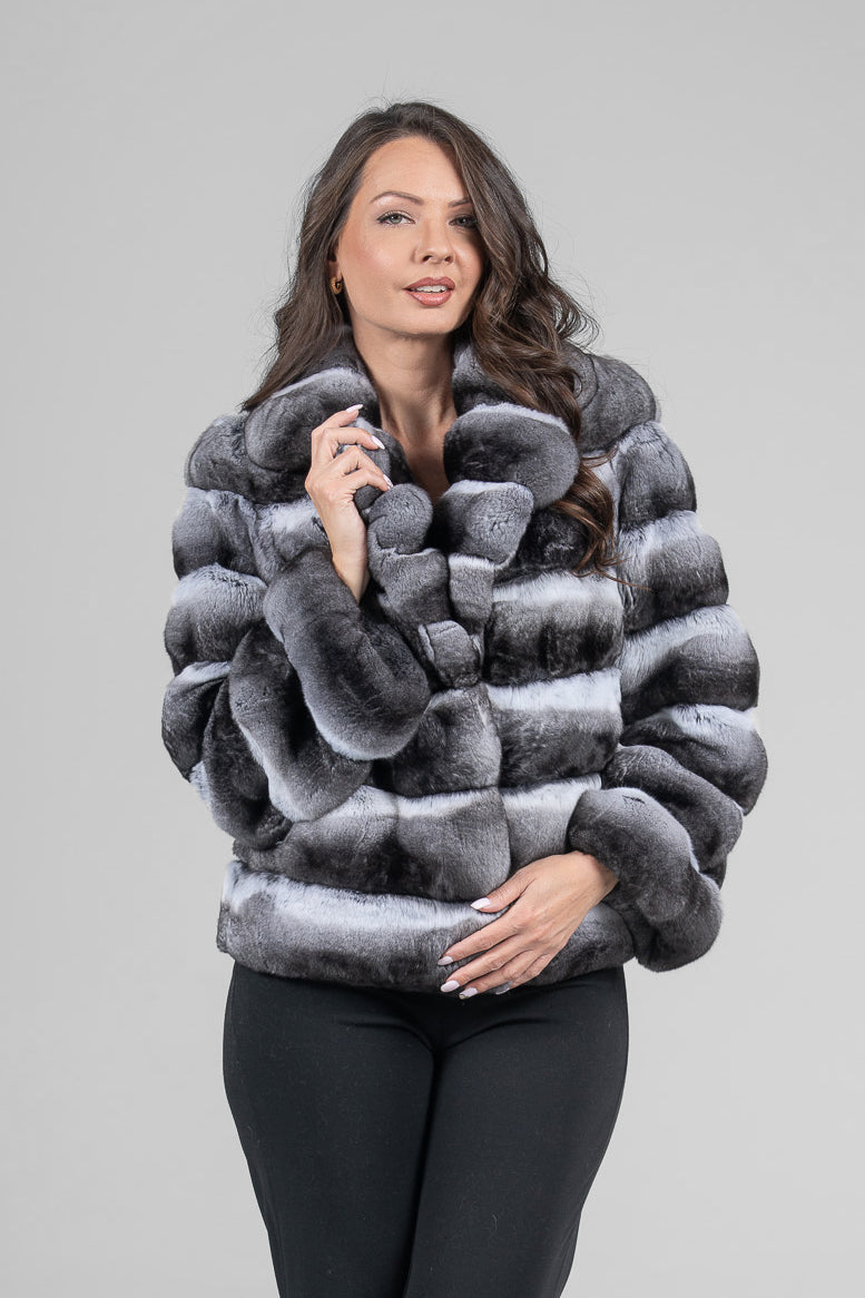 Chinchilla Jacket with Notch Collar P/K13C528S20