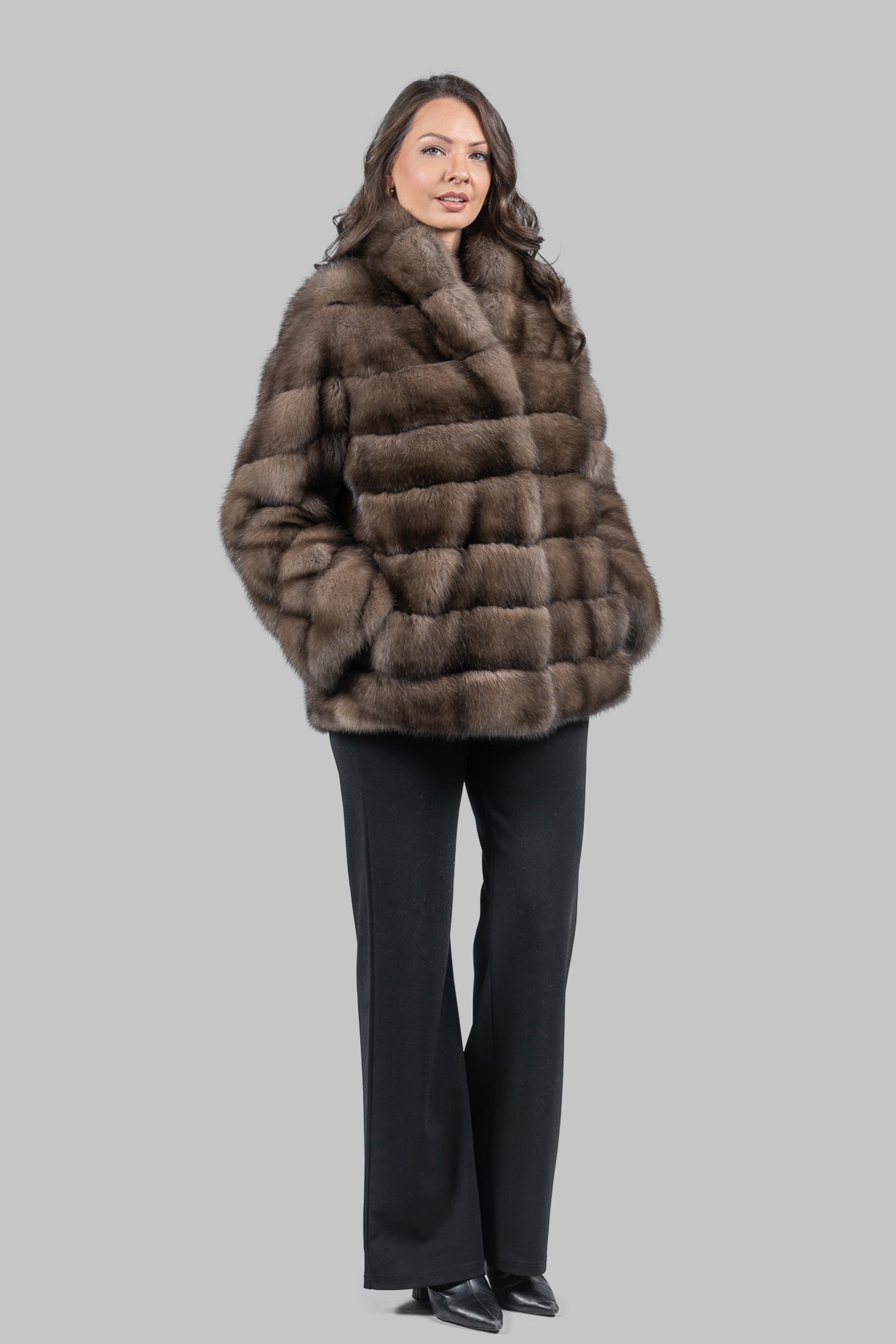 Platino Sable Jacket with Smoking Collar P/K13C528G8003