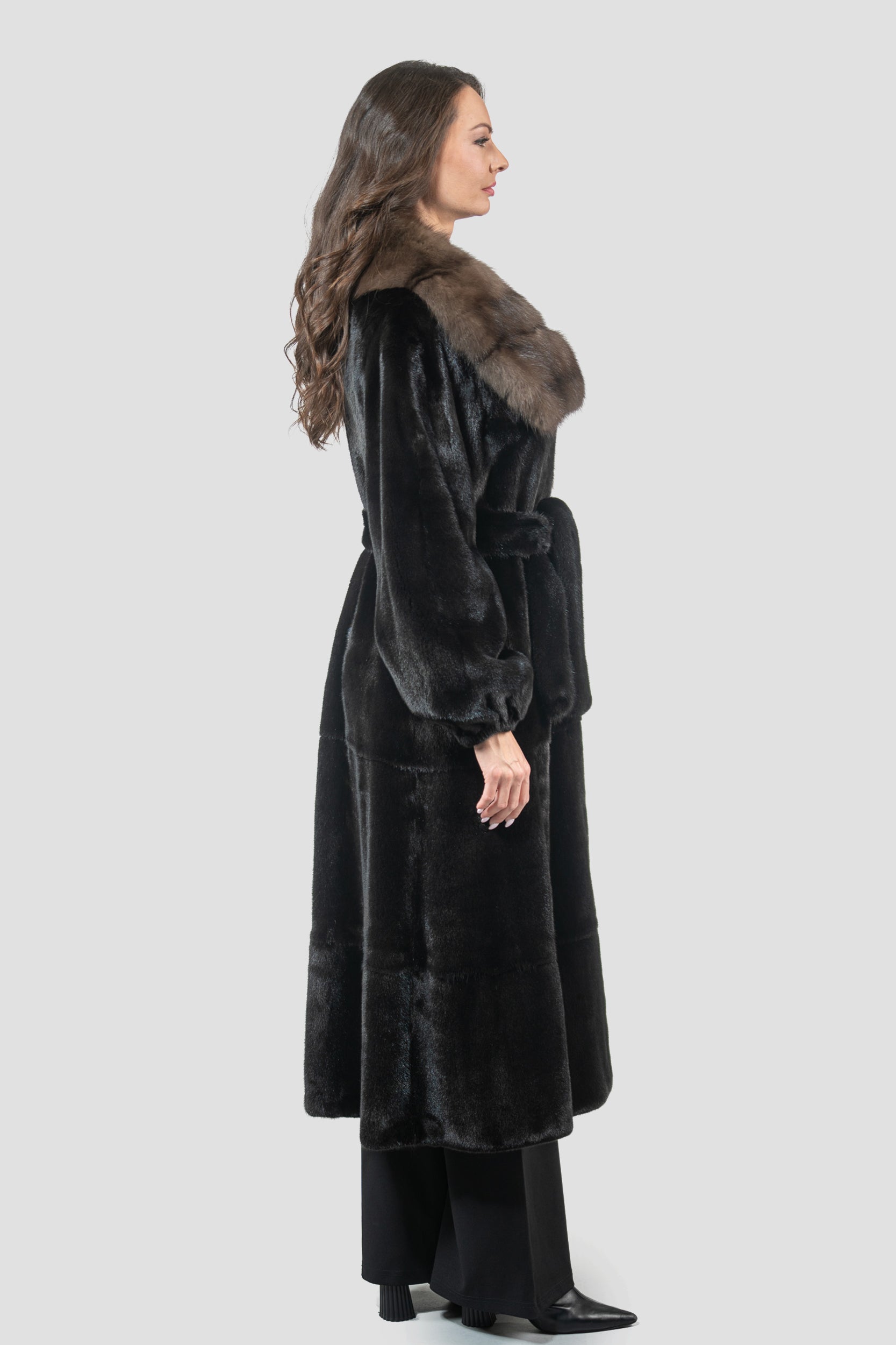 Blackglama Mink Coat with Russian Sable Collar S/S18MPOLINA