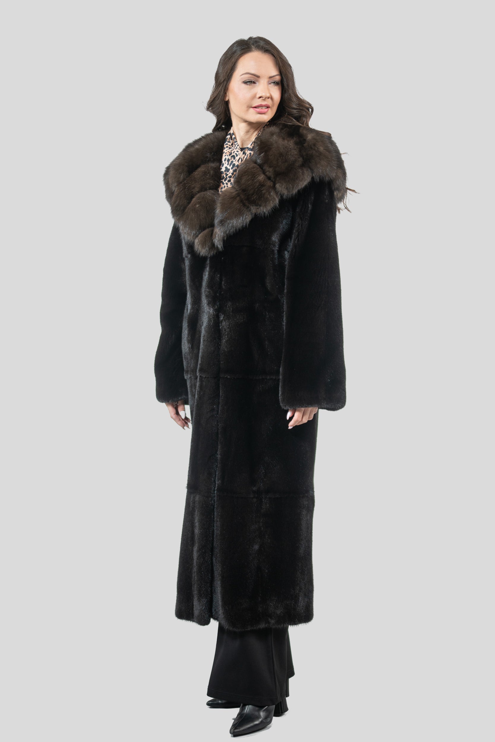 Blackgalama Mink Coat with Russian Sable Hood S/S13C540
