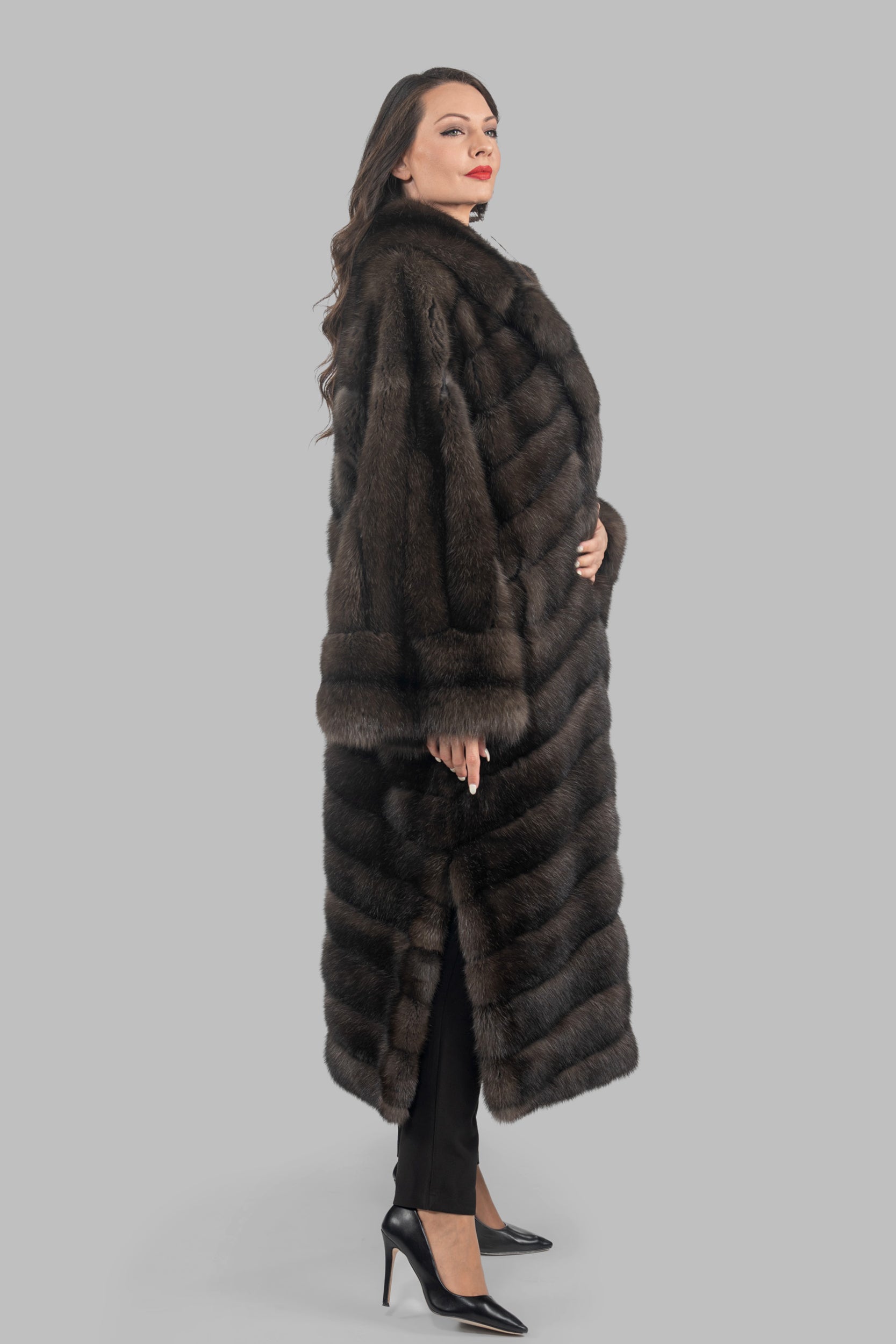 Dark Russian Sable Coat with Let Out Sleeves A/KI1793
