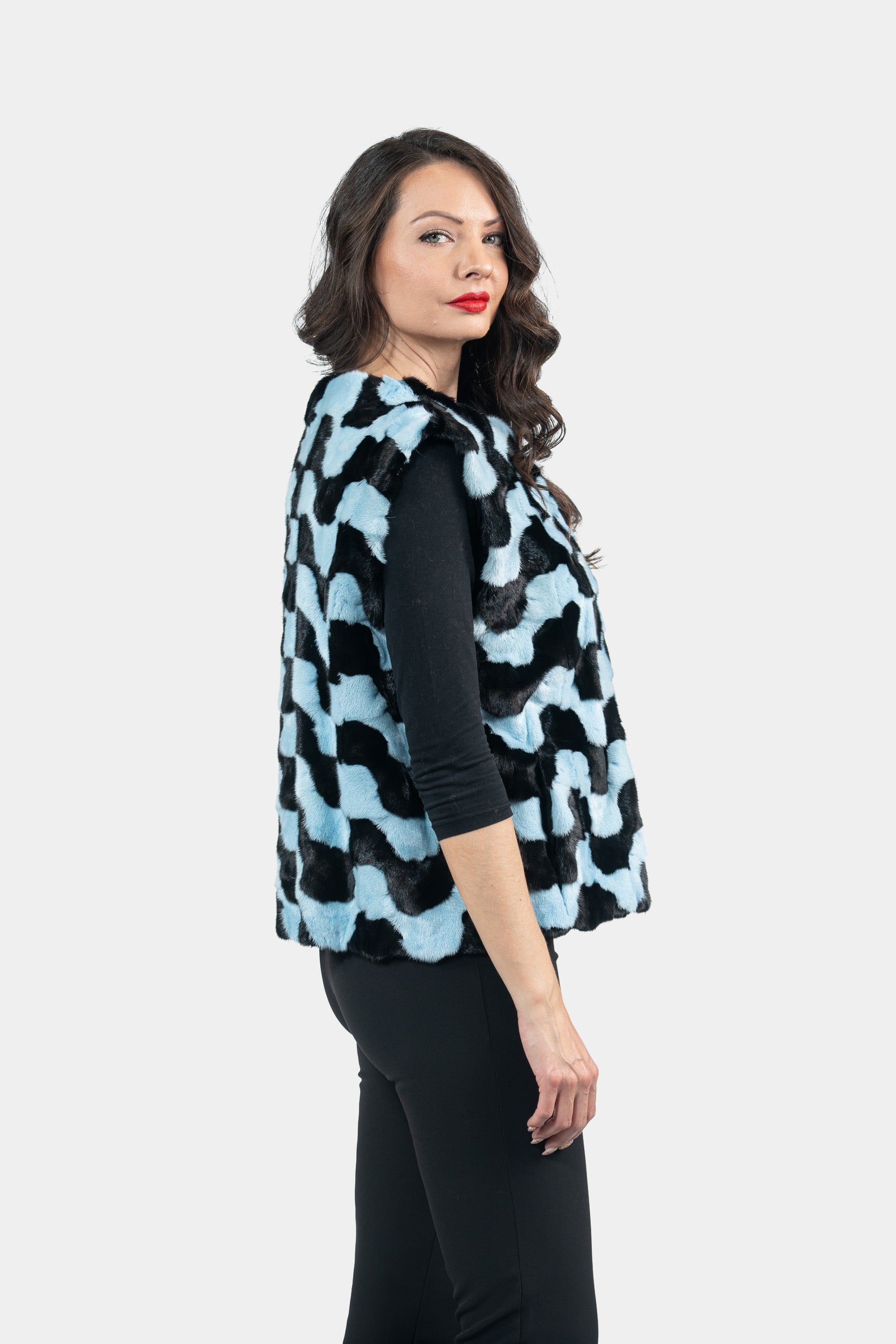 Blue Mink Pieced Vest 13C519