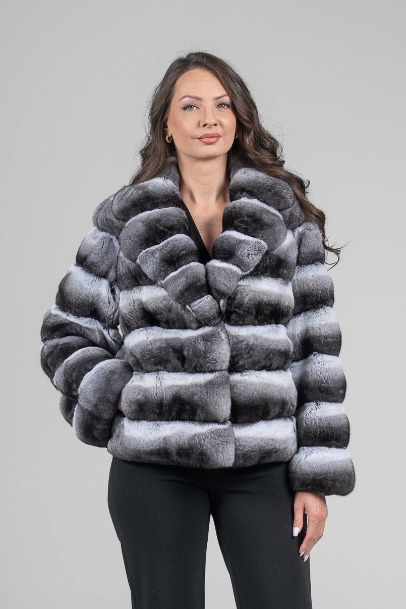 Chinchilla Jacket with Notch Collar P/K13C528S20