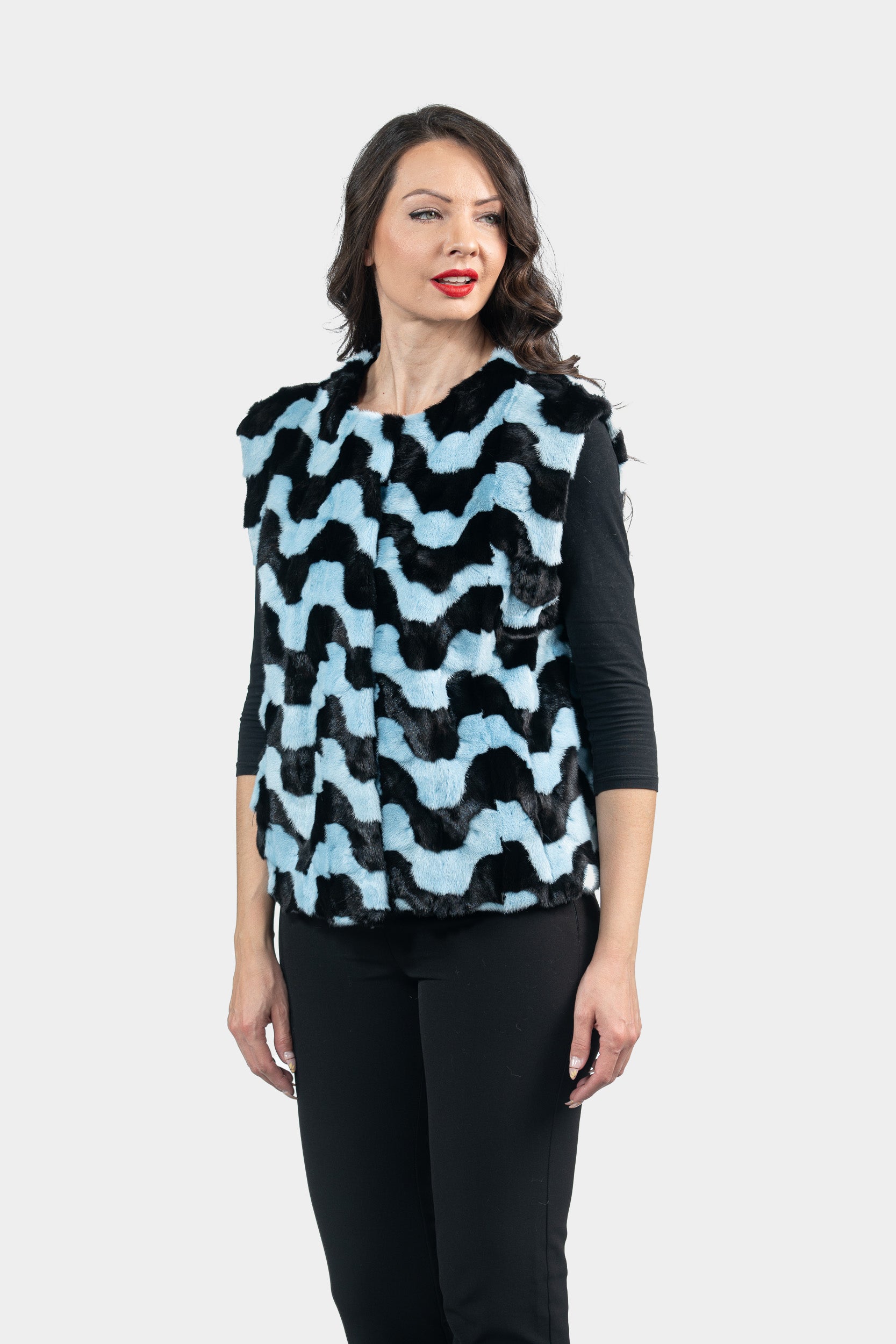 Blue Mink Pieced Vest 13C519