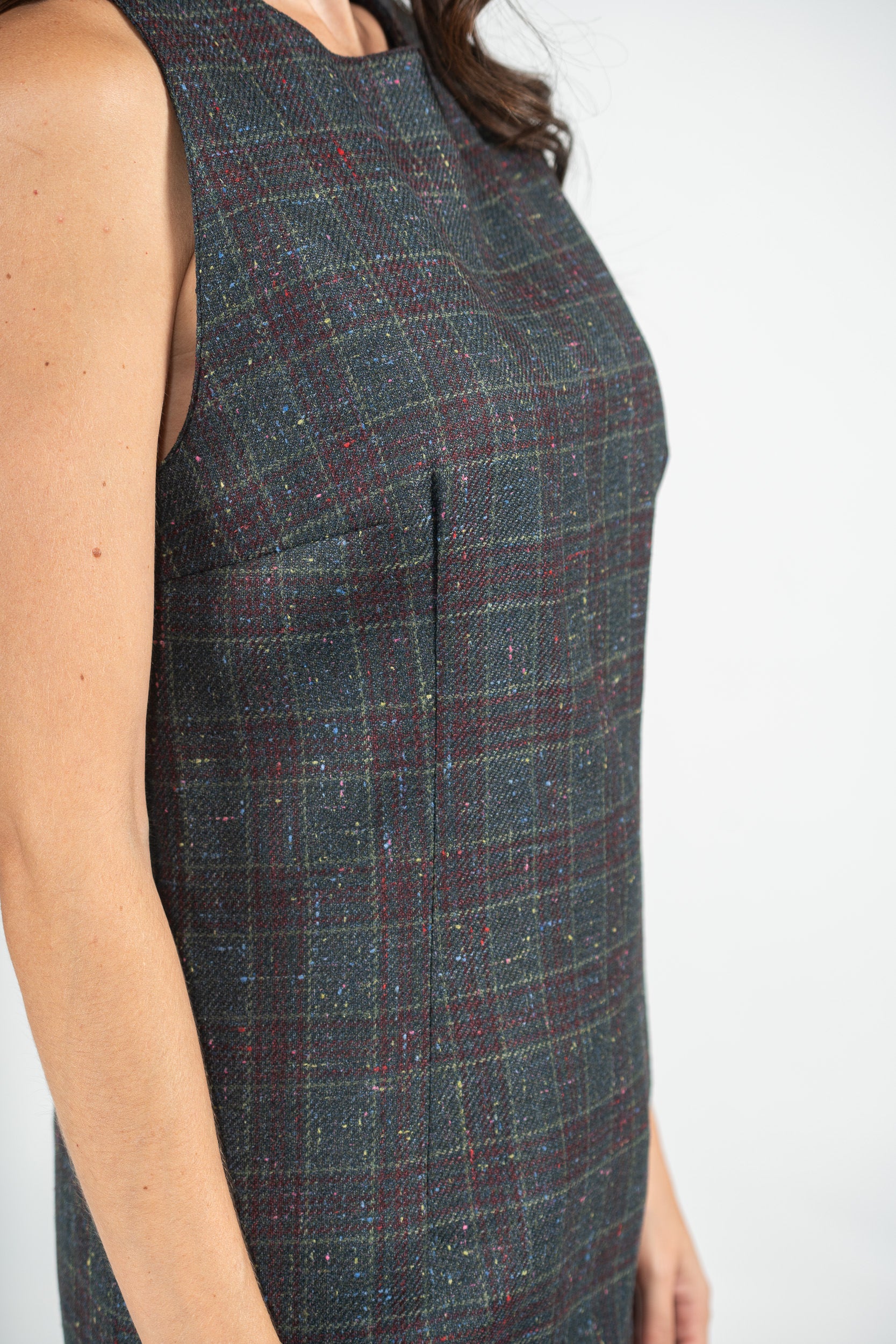 Sleeveless Forest Green Cashmere Dress 112