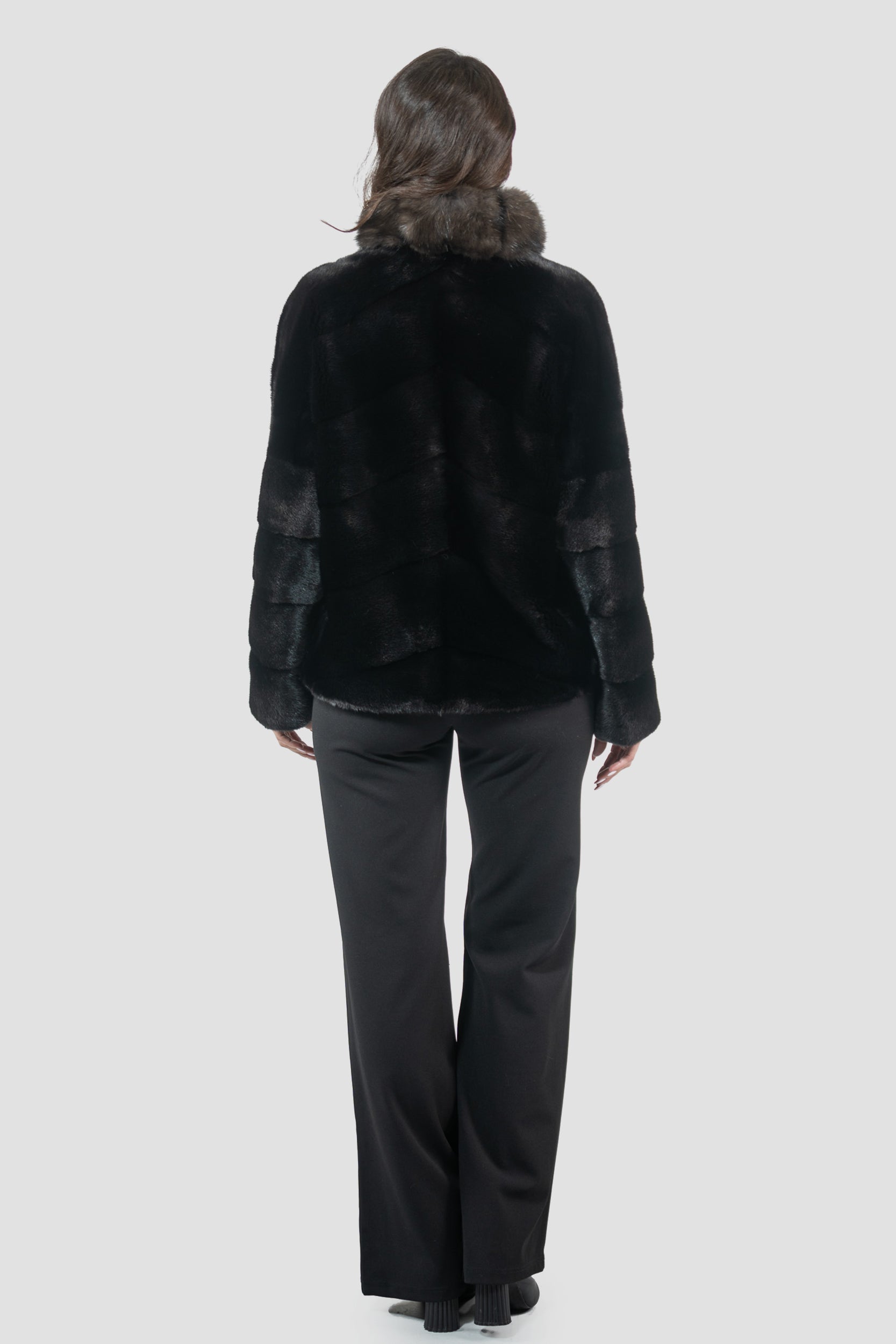 Blackglama Mink Jacket with Russian Sable Trim A/K22C15