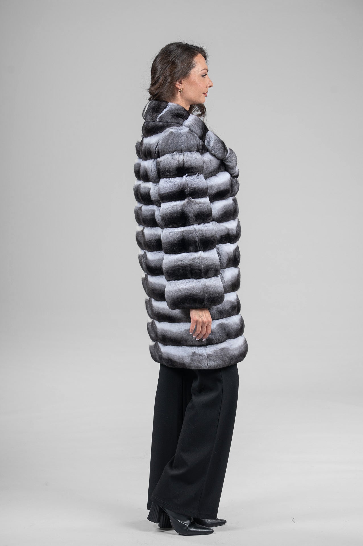 Chinchilla Half Coat with Notch Collar P/K13c530s20