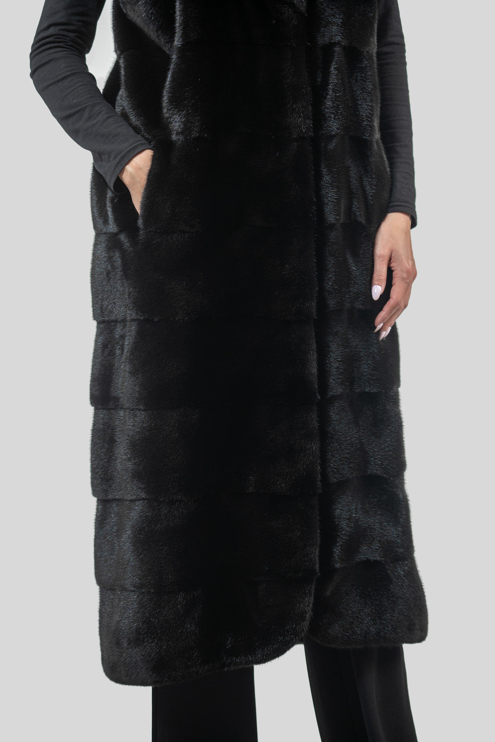 Blackglama Mink Vest with Notch Collar P/K13c519s20o