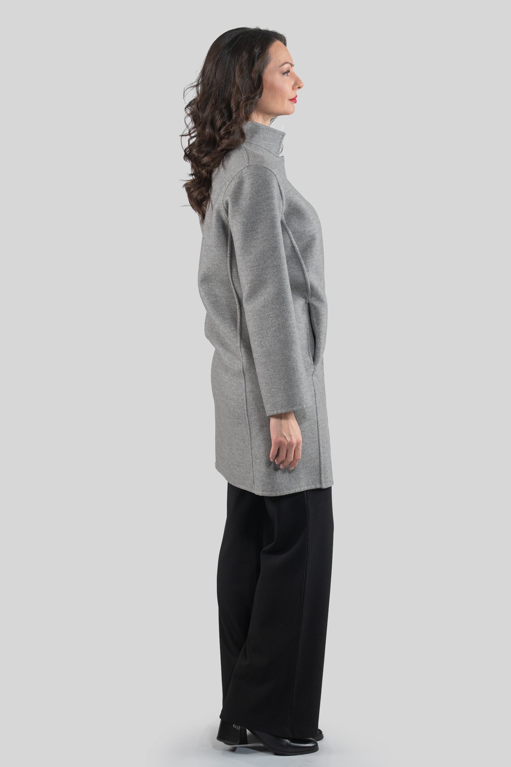Grey Cashmere Half Coat 17C8003