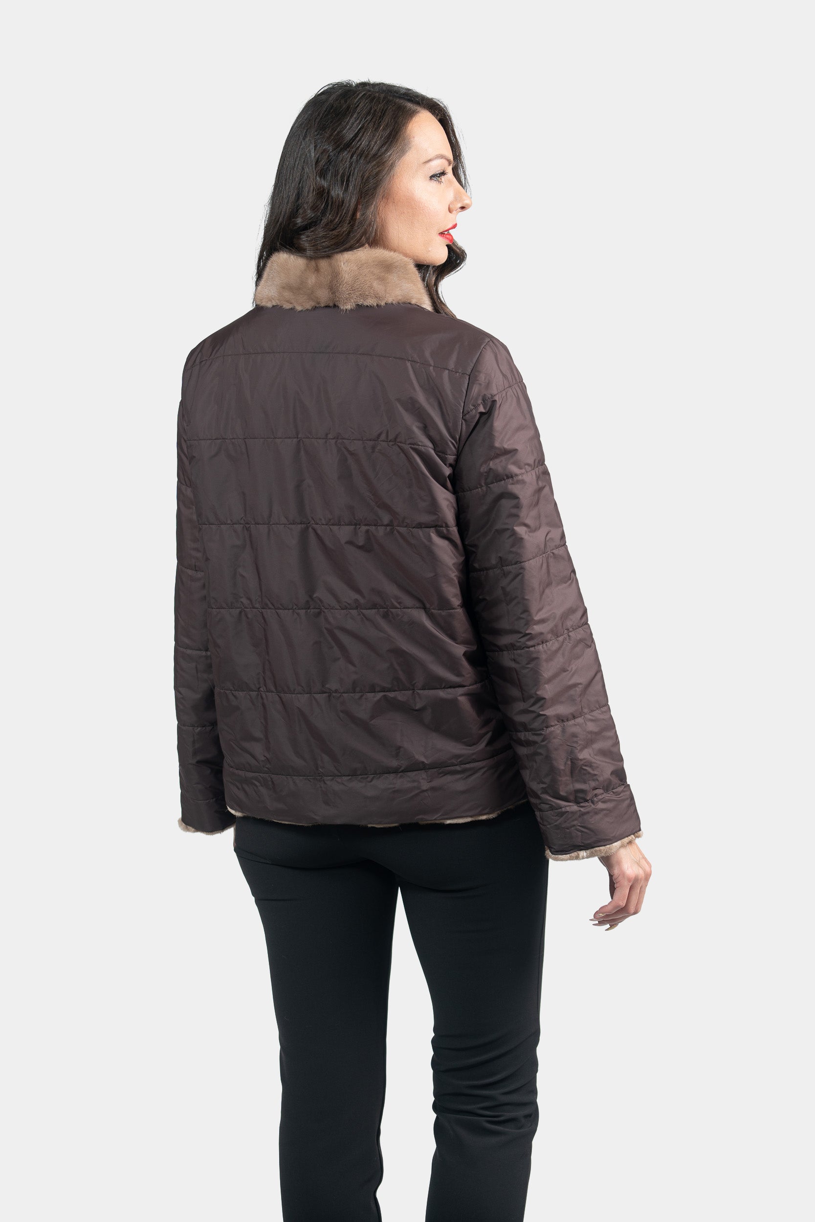 Reversible Pastel Mink Pieced Jacket 13C528