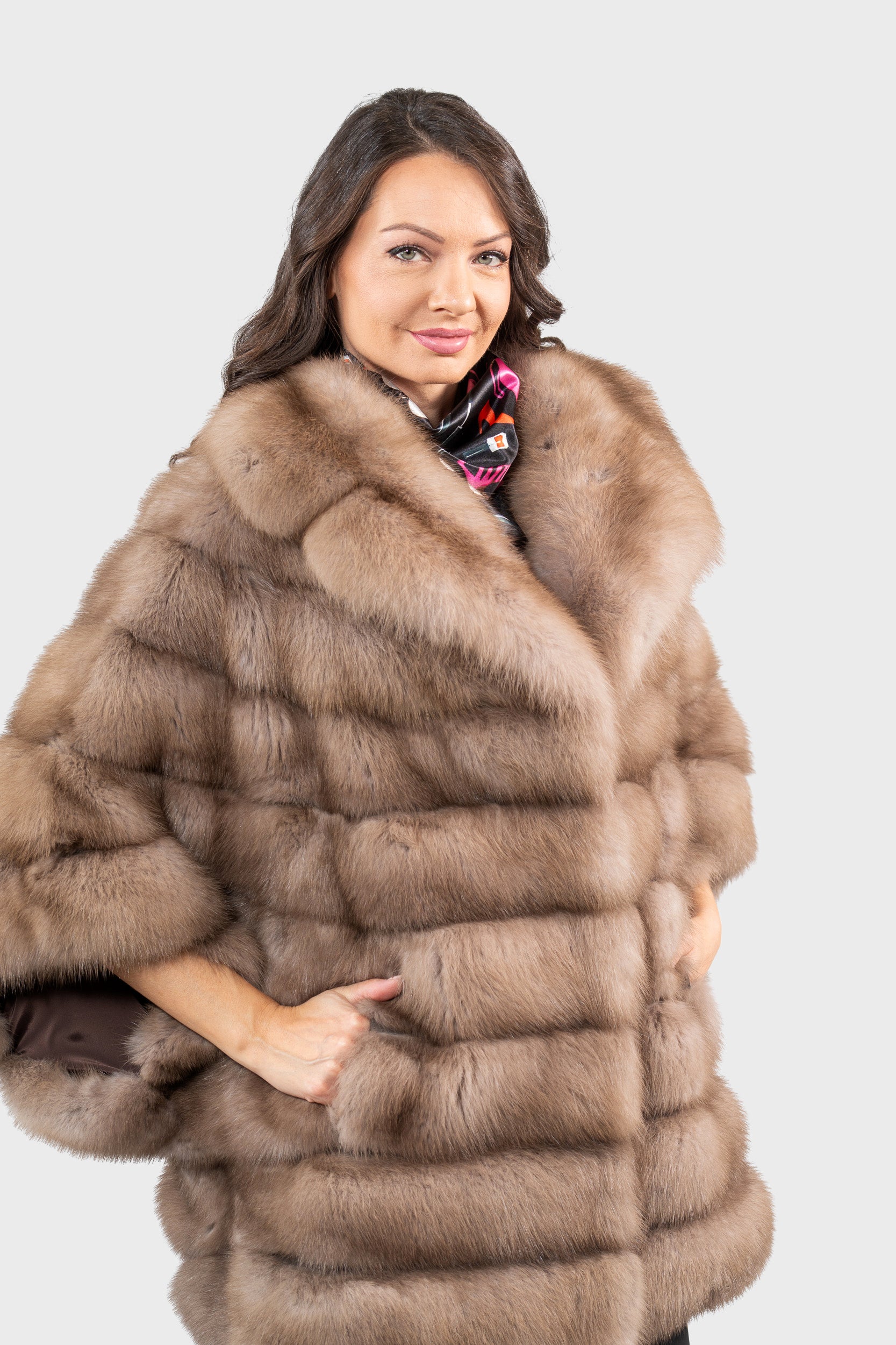 Graphite Baumarten Cape with Notch Collar 929